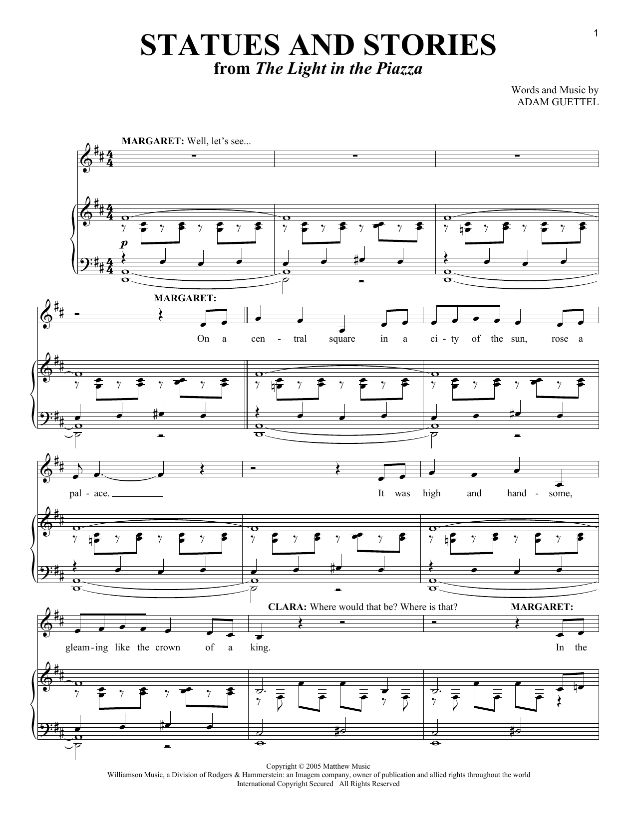 Download Adam Guettel Statues And Stories Sheet Music and learn how to play Vocal Duet PDF digital score in minutes