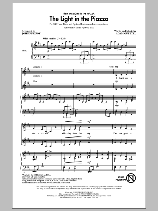 Download Adam Guettel Sheet Music and learn how to play SATB PDF score in minutes