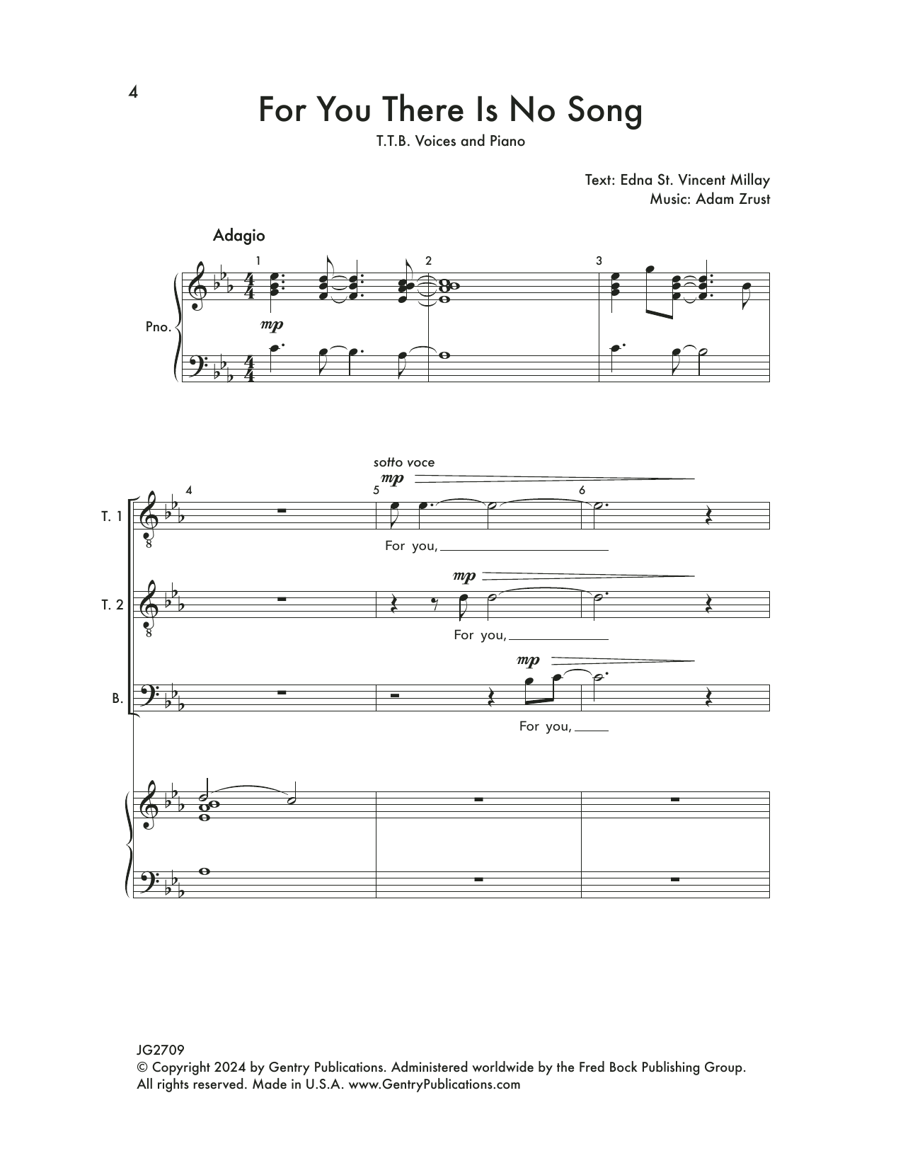 Download Adam Zrust For You There Is No Song Sheet Music and learn how to play Choir PDF digital score in minutes