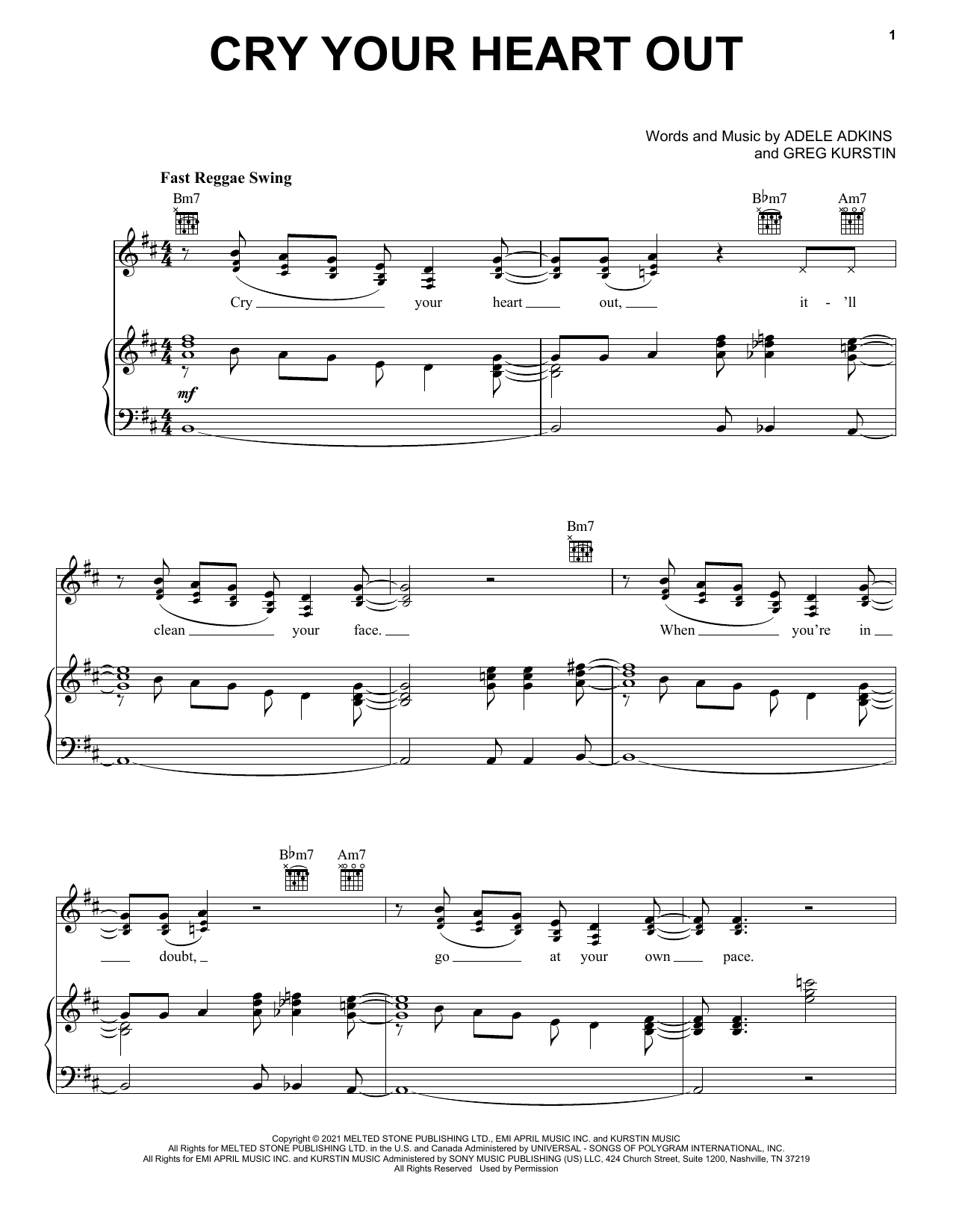 Download Adele Cry Your Heart Out Sheet Music and learn how to play Super Easy Piano PDF digital score in minutes