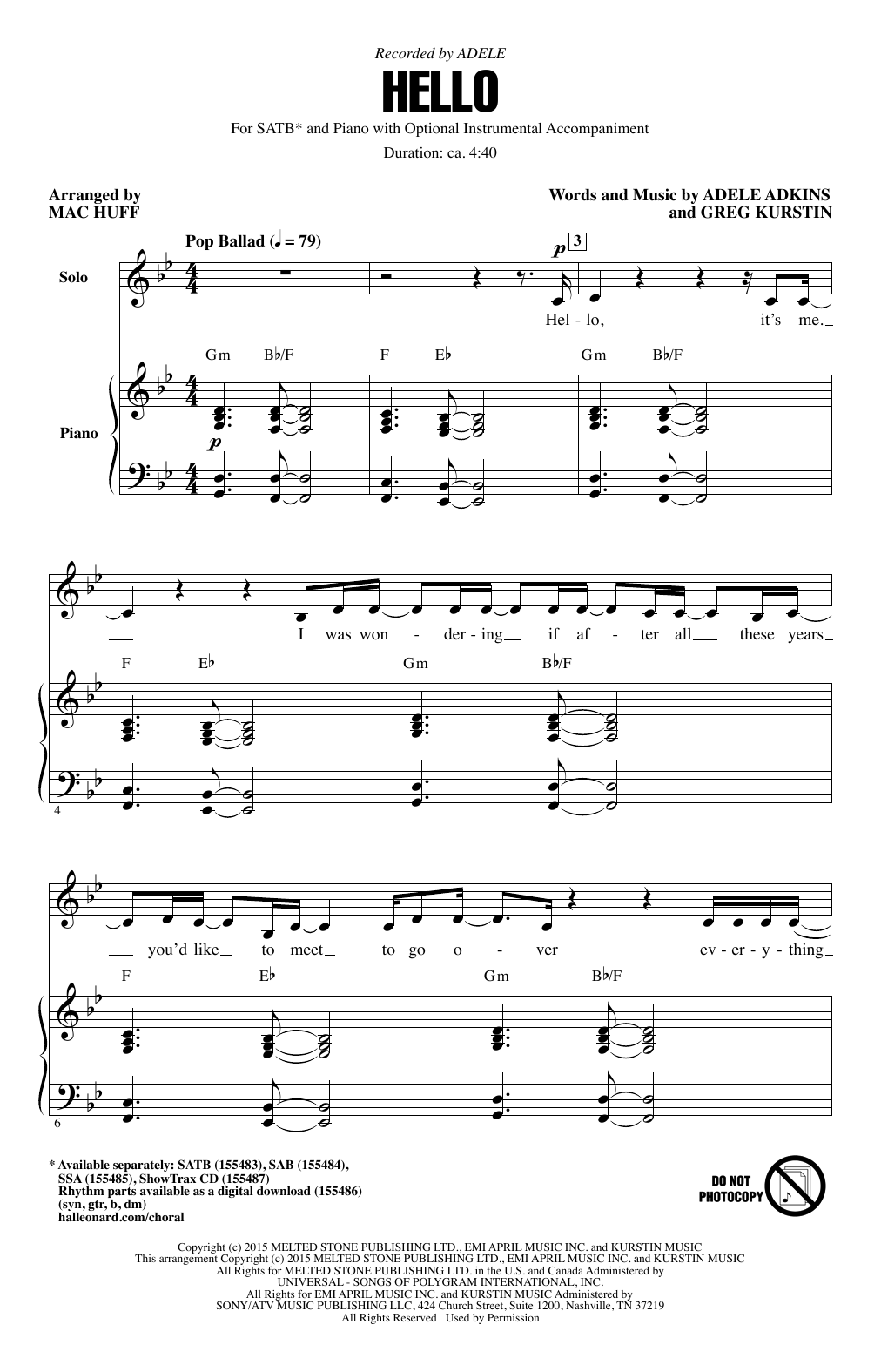 Download Mac Huff Hello Sheet Music and learn how to play SSA PDF digital score in minutes