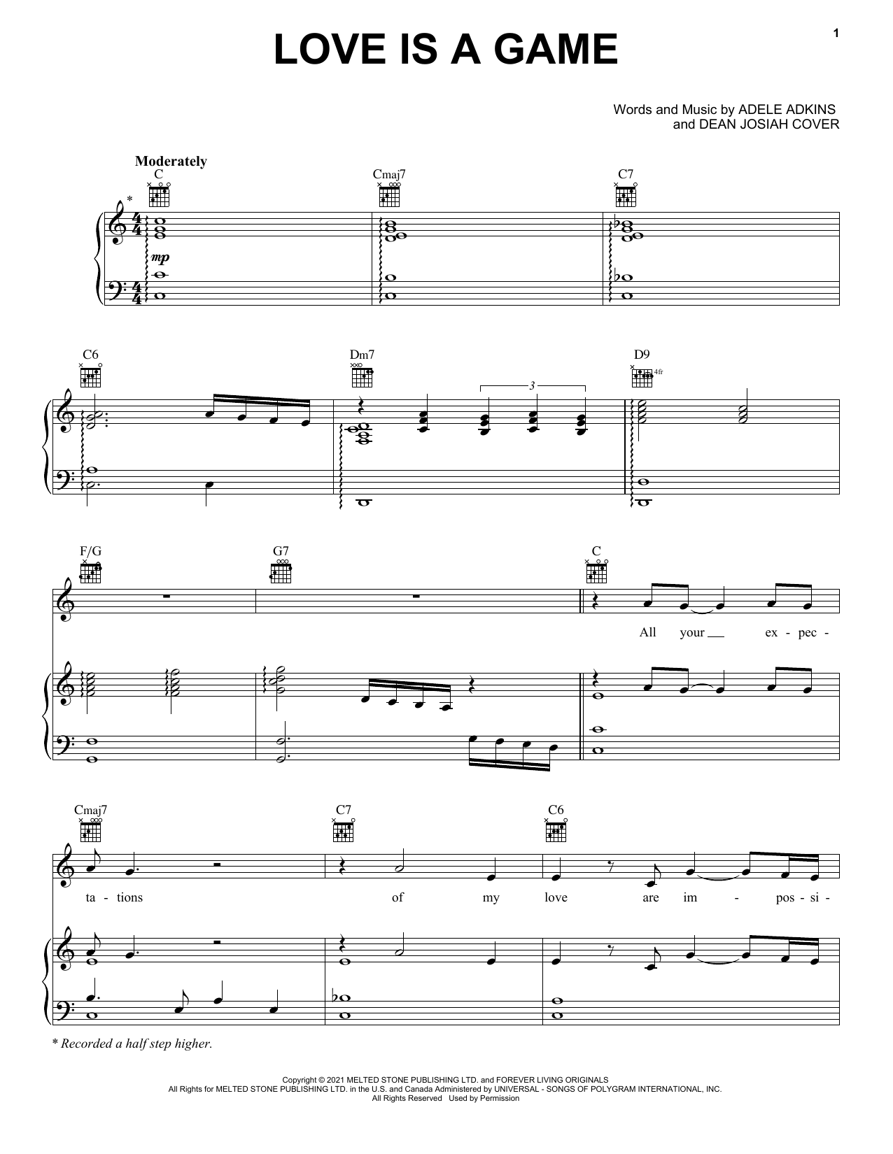 Download Adele Love Is A Game Sheet Music and learn how to play Ukulele PDF digital score in minutes