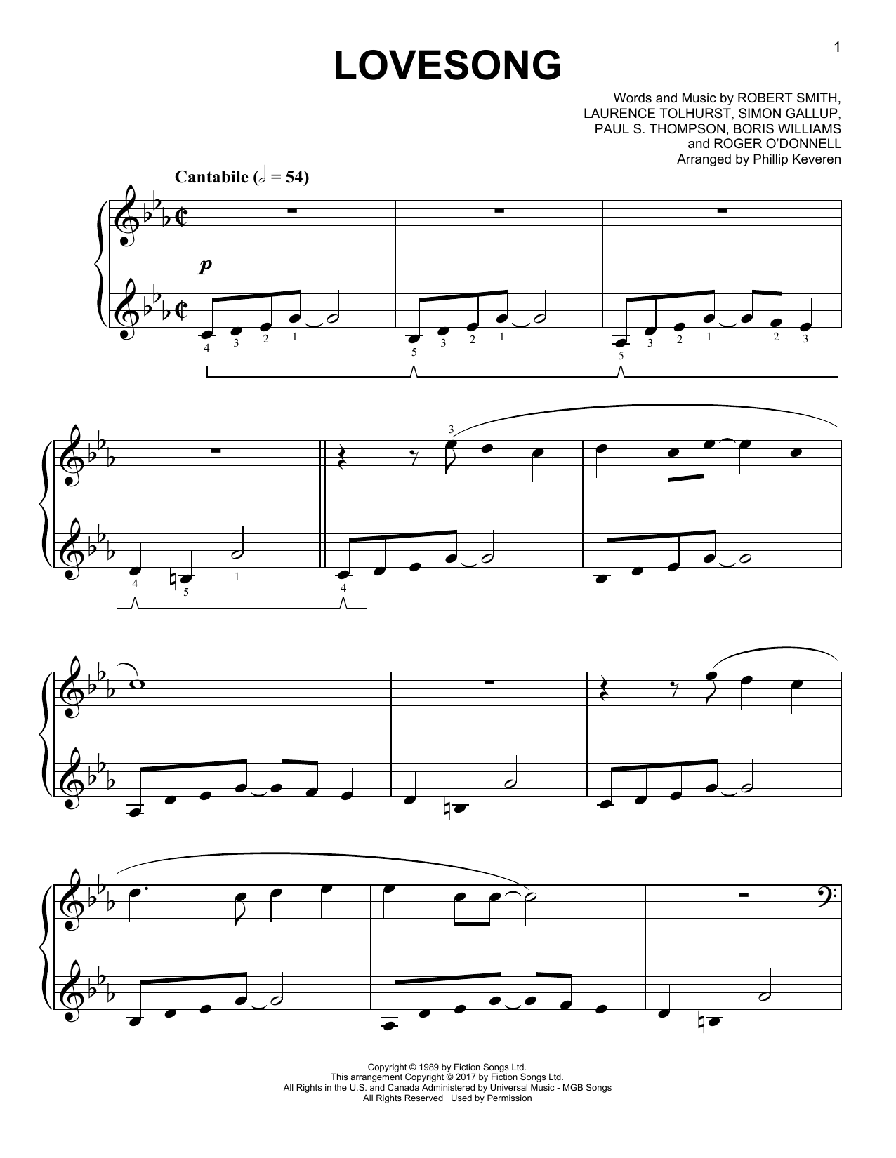 Download Phillip Keveren Lovesong Sheet Music and learn how to play Easy Piano PDF digital score in minutes