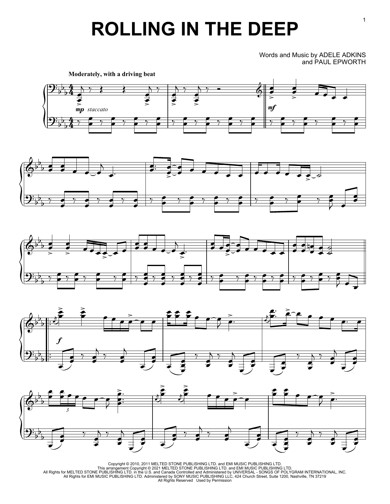 Download Adele Rolling In The Deep [Classical version] Sheet Music and learn how to play Piano Solo PDF digital score in minutes