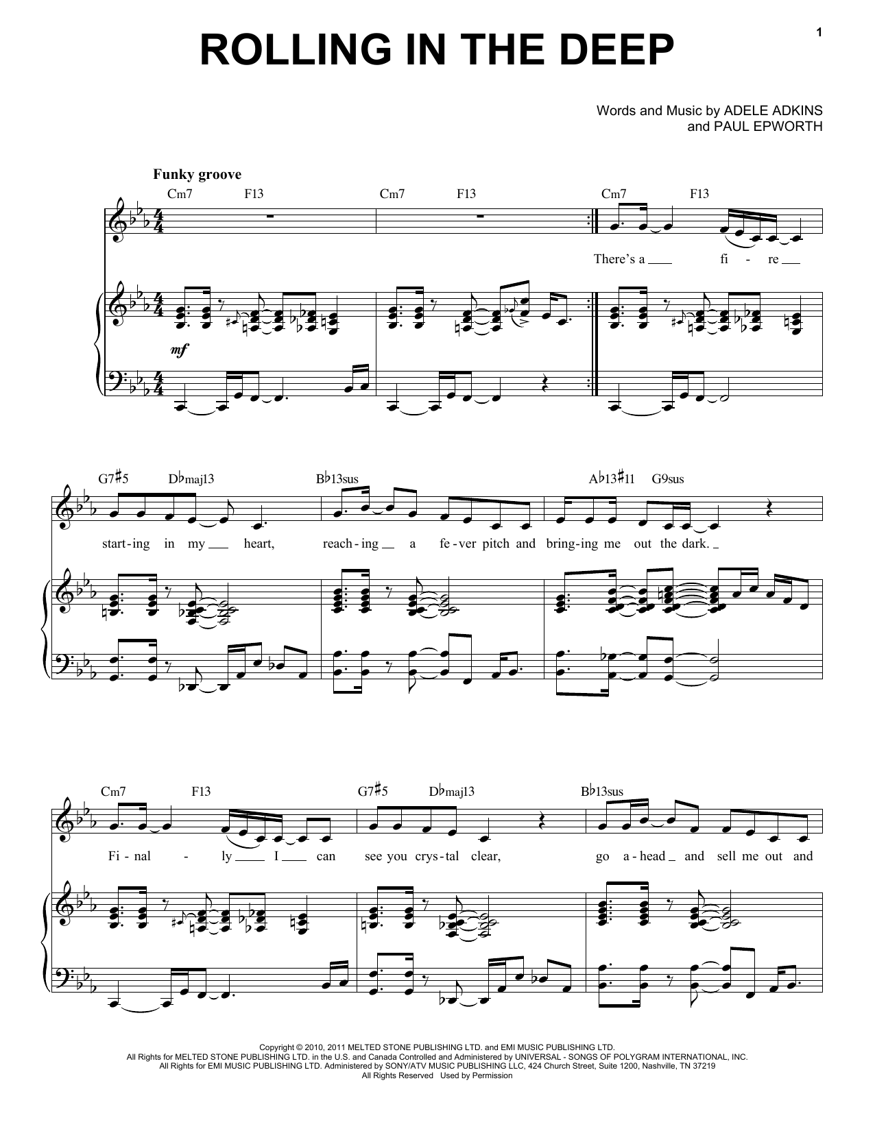 Download Adele Rolling In The Deep [Jazz version] (arr. Brent Edstrom) Sheet Music and learn how to play Piano & Vocal PDF digital score in minutes