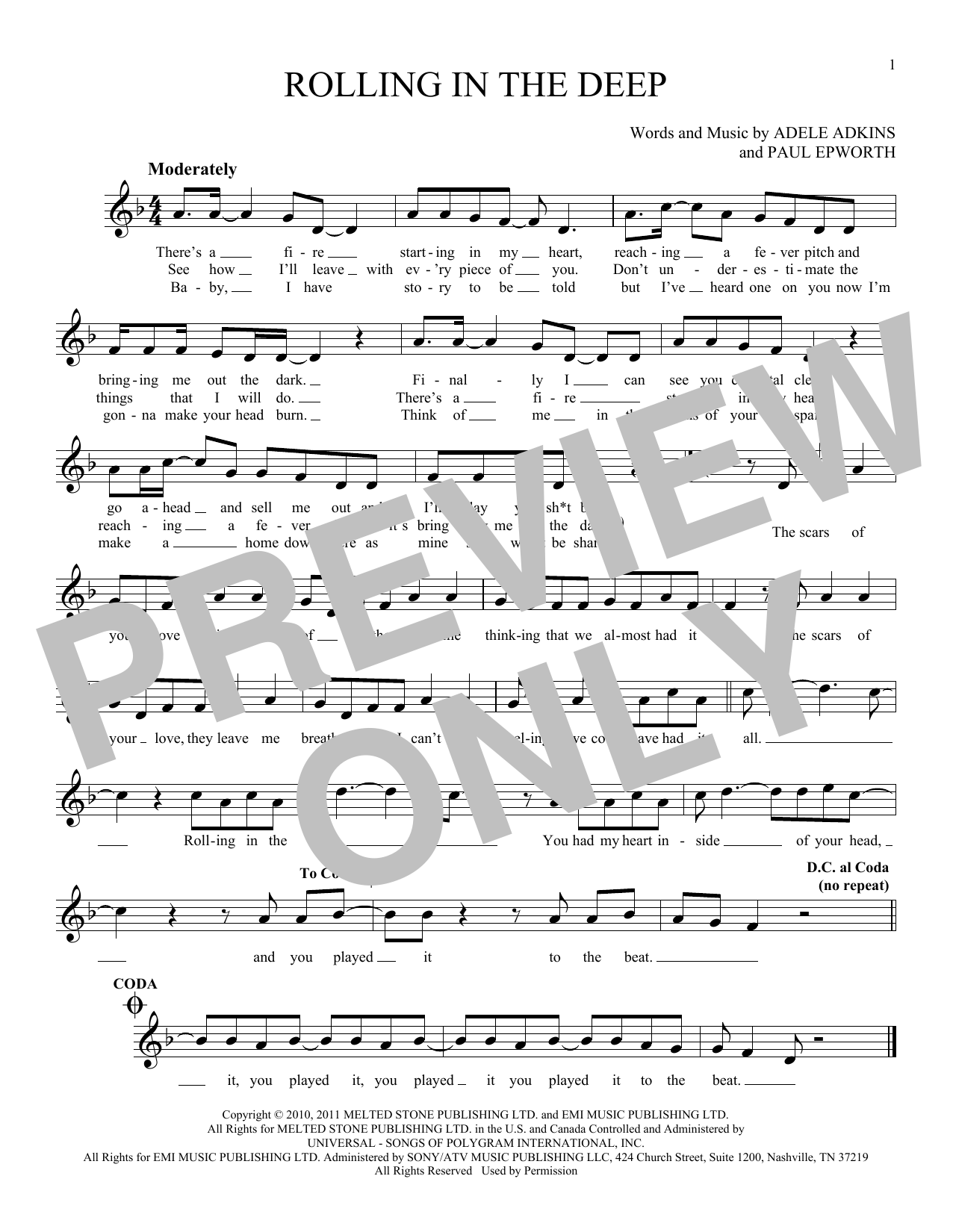 Download Adele Rolling In The Deep Sheet Music and learn how to play Guitar Tab PDF digital score in minutes