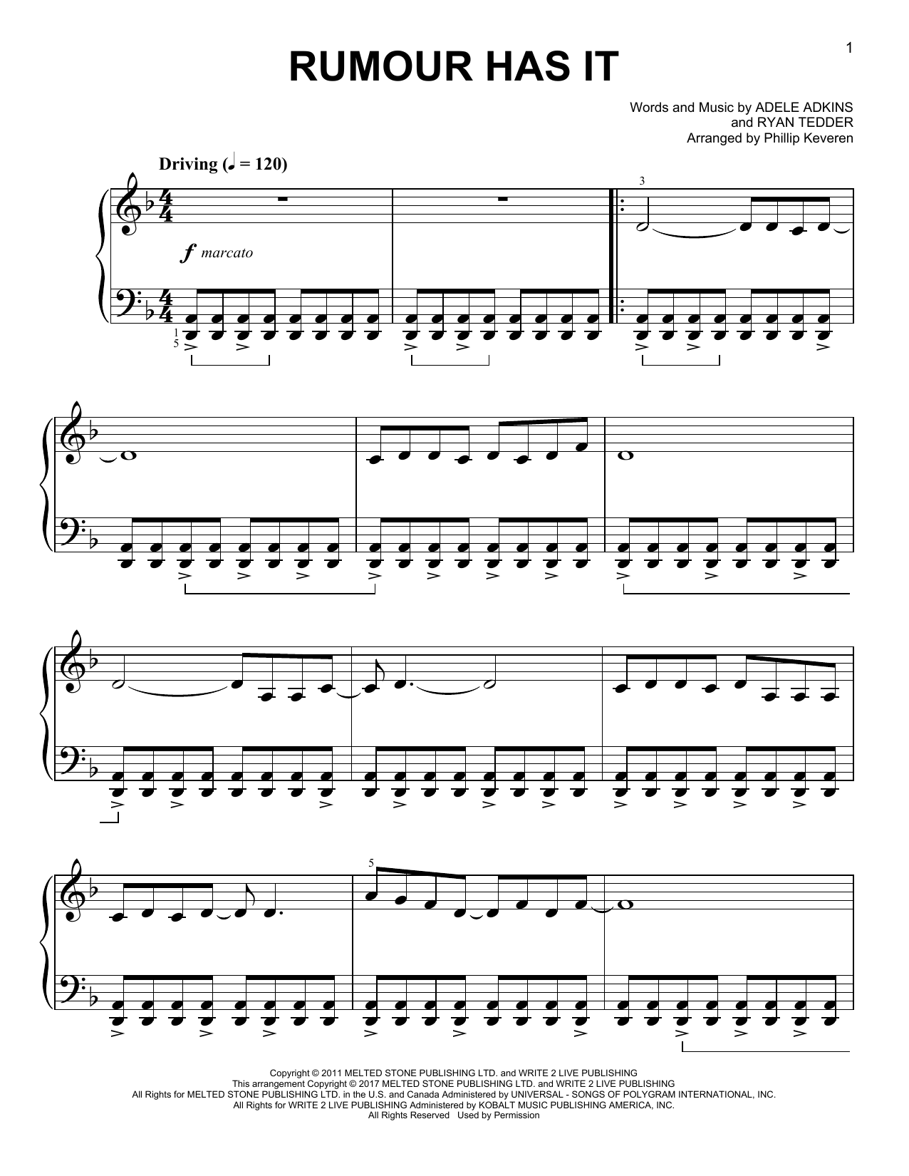 Download Phillip Keveren Rumour Has It Sheet Music and learn how to play Easy Piano PDF digital score in minutes