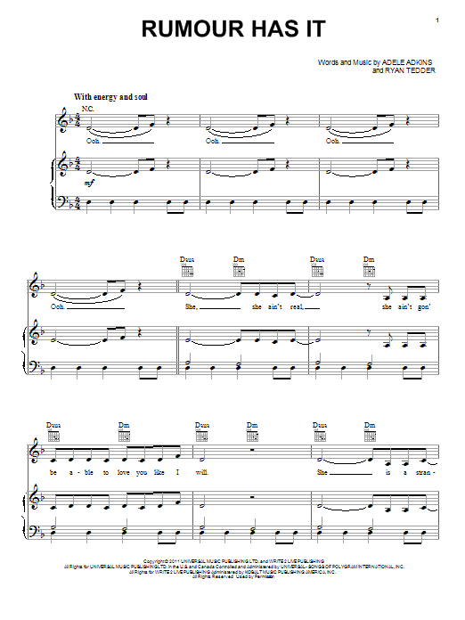 Download Adele Rumour Has It Sheet Music and learn how to play Super Easy Piano PDF digital score in minutes