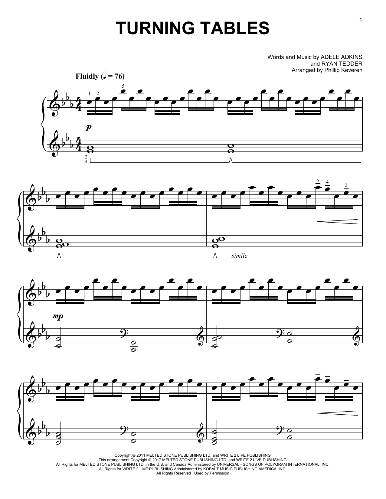 Download Phillip Keveren Turning Tables Sheet Music and learn how to play Easy Piano PDF digital score in minutes