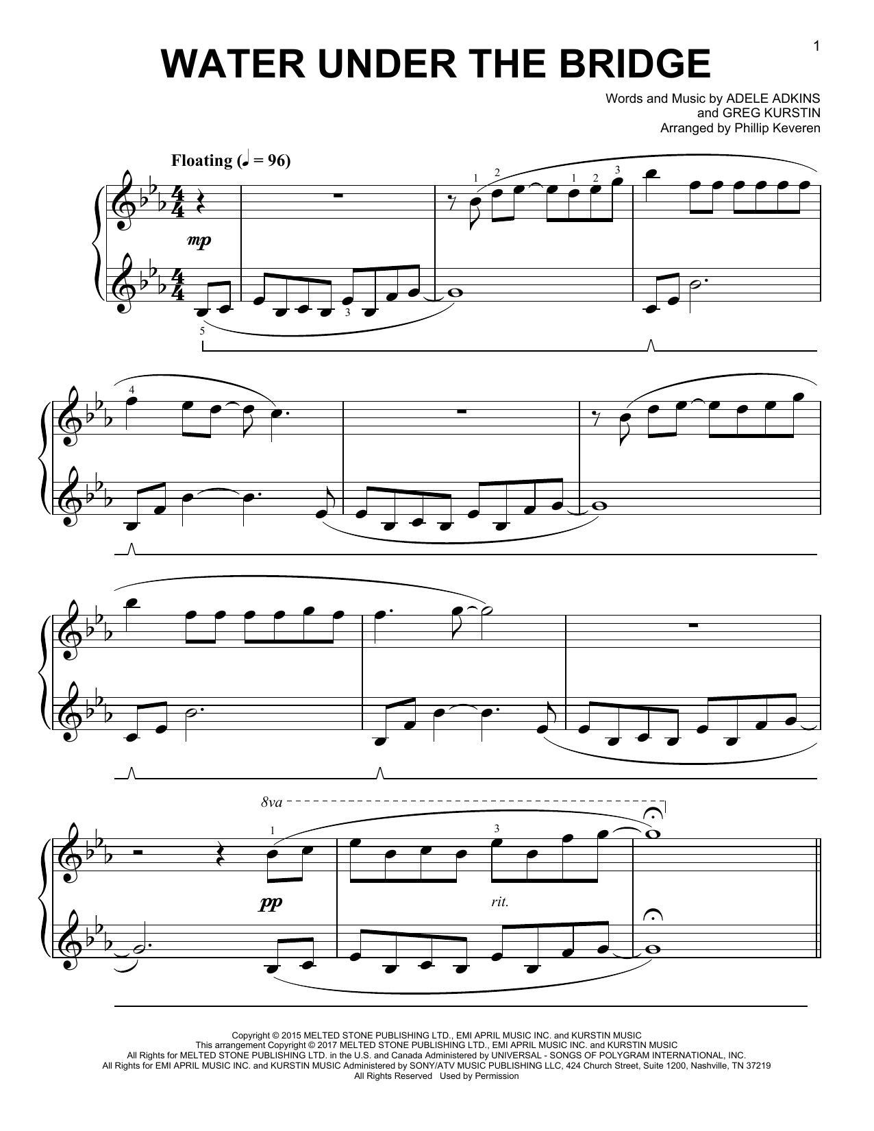 Download Phillip Keveren Water Under The Bridge Sheet Music and learn how to play Easy Piano PDF digital score in minutes
