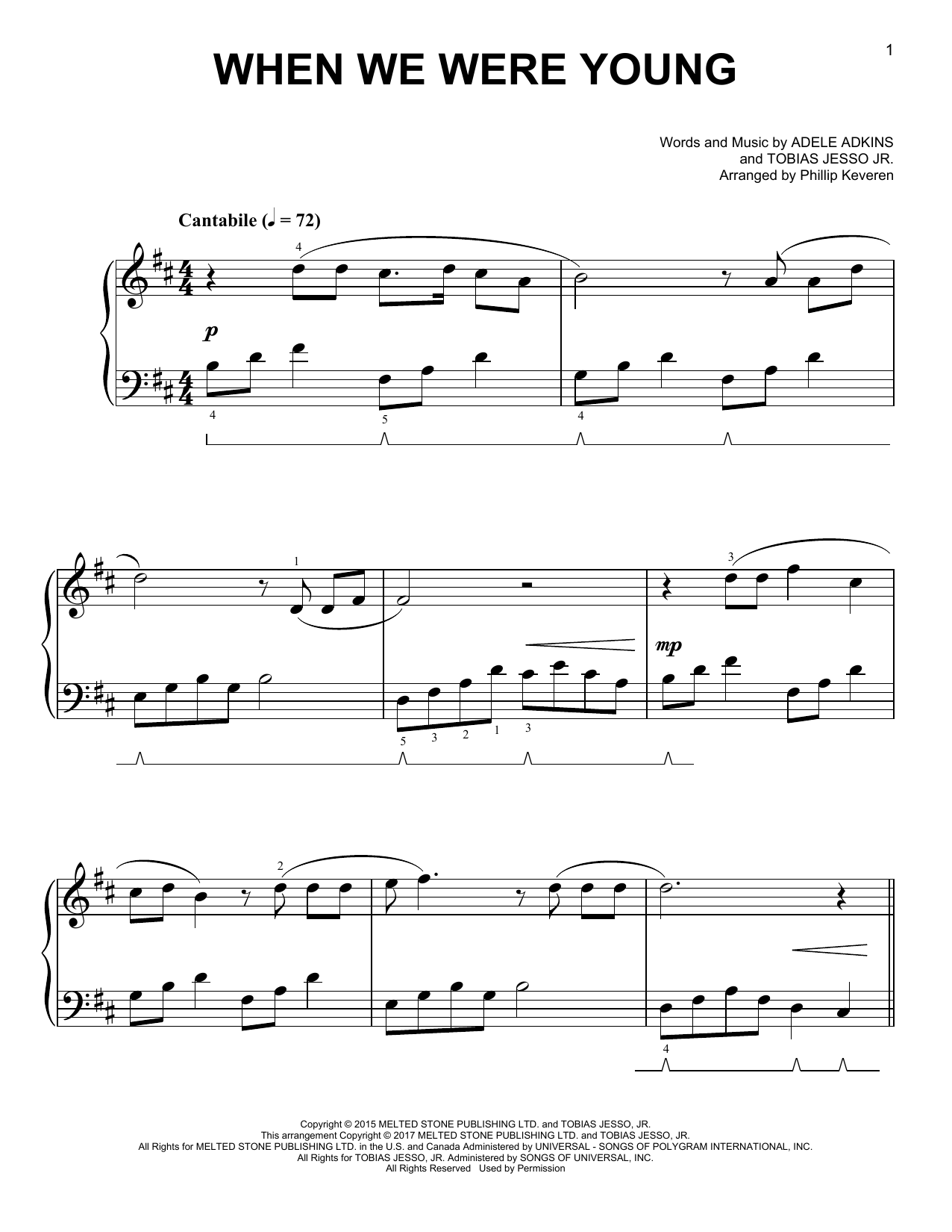 Download Phillip Keveren When We Were Young Sheet Music and learn how to play Easy Piano PDF digital score in minutes