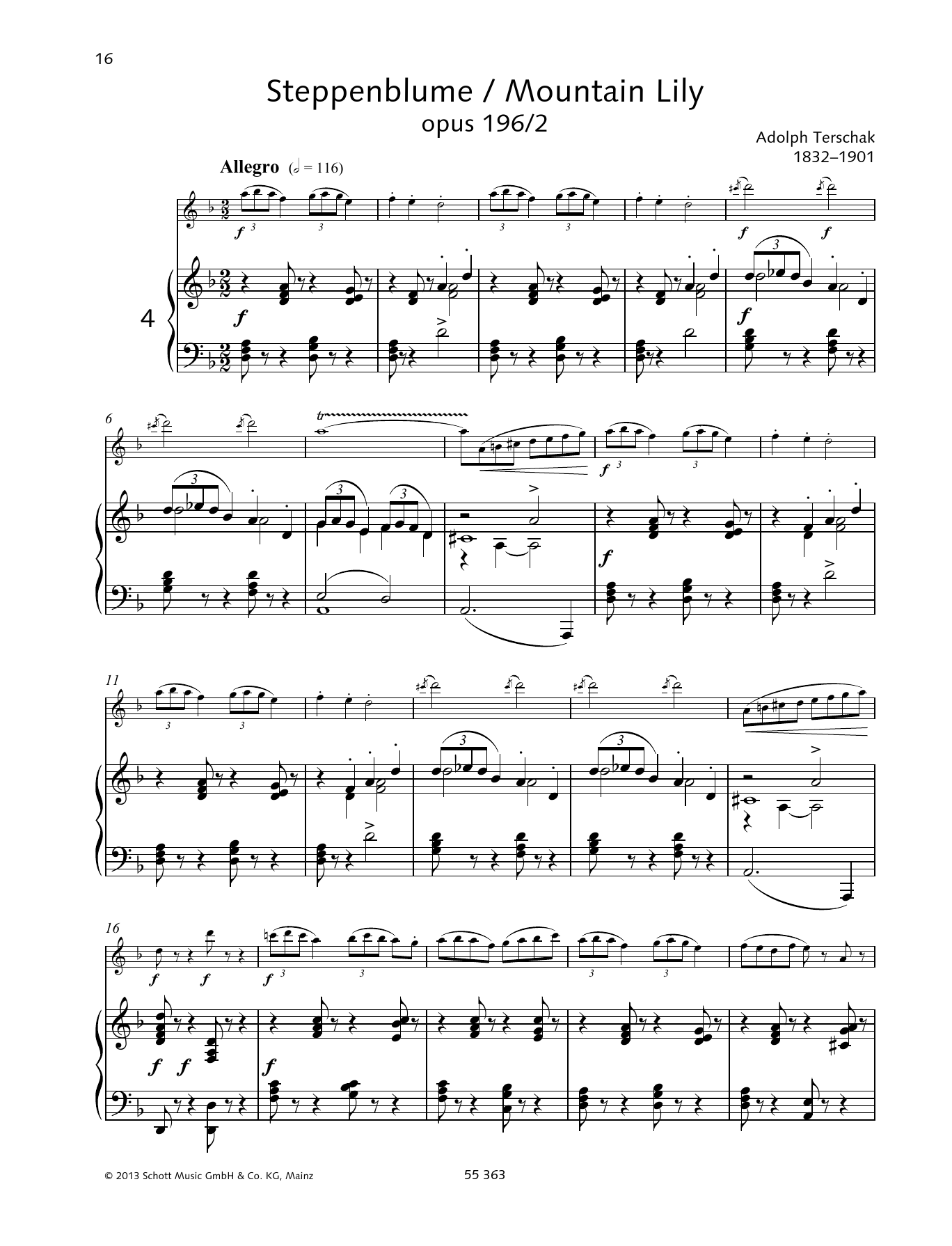 Download Adolf Terschak Mountain Lily Sheet Music and learn how to play Woodwind Solo PDF digital score in minutes