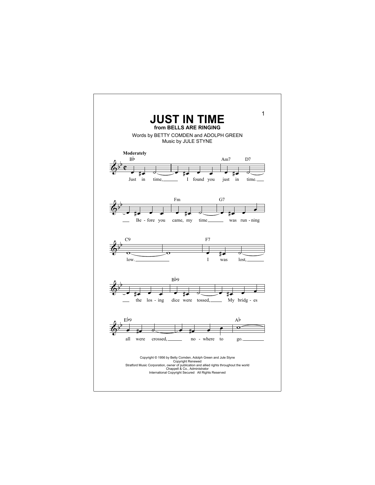 Download Adolph Green Just In Time Sheet Music and learn how to play Ukulele PDF digital score in minutes