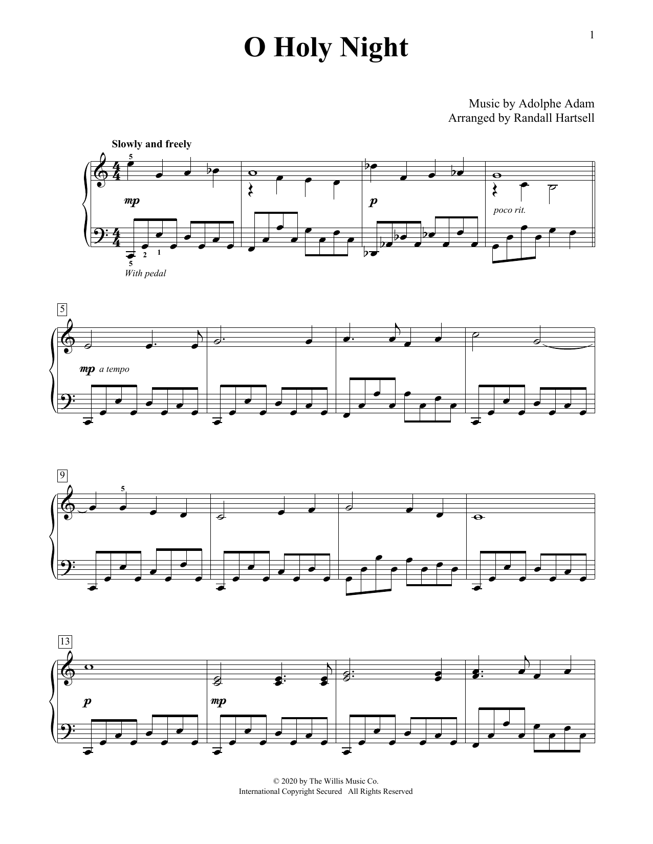 Download Adolphe Adam O Holy Night (arr. Randall Hartsell) Sheet Music and learn how to play Educational Piano PDF digital score in minutes