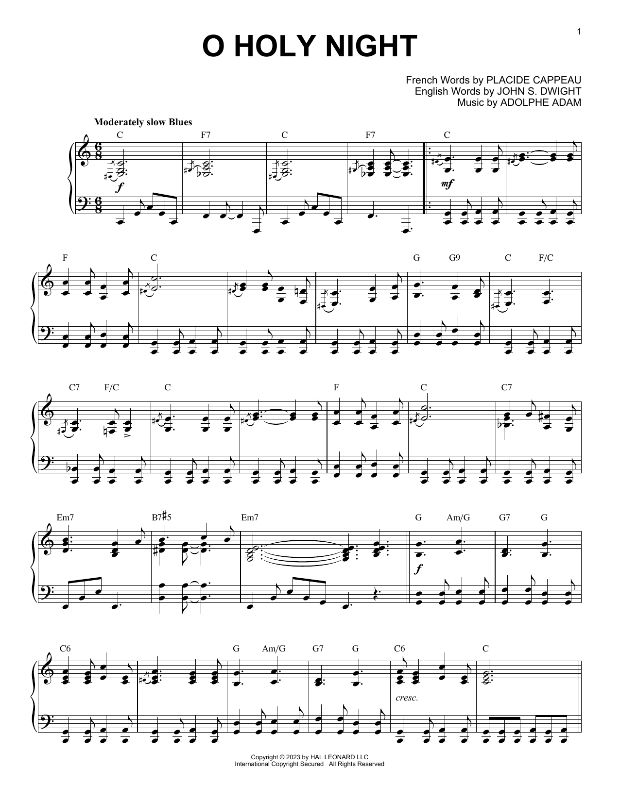 Download Adolphe Adam O Holy Night [Boogie Woogie version] (arr. Brent Edstrom) Sheet Music and learn how to play Piano Solo PDF digital score in minutes