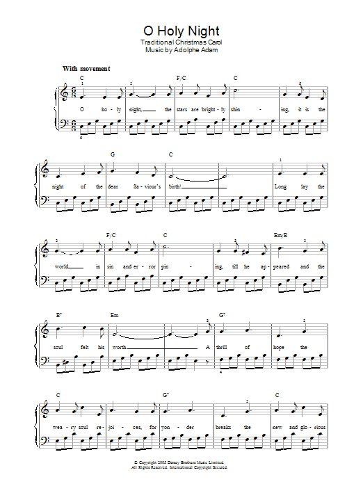 Download Adolphe Adam O Holy Night Sheet Music and learn how to play Easy Piano PDF digital score in minutes