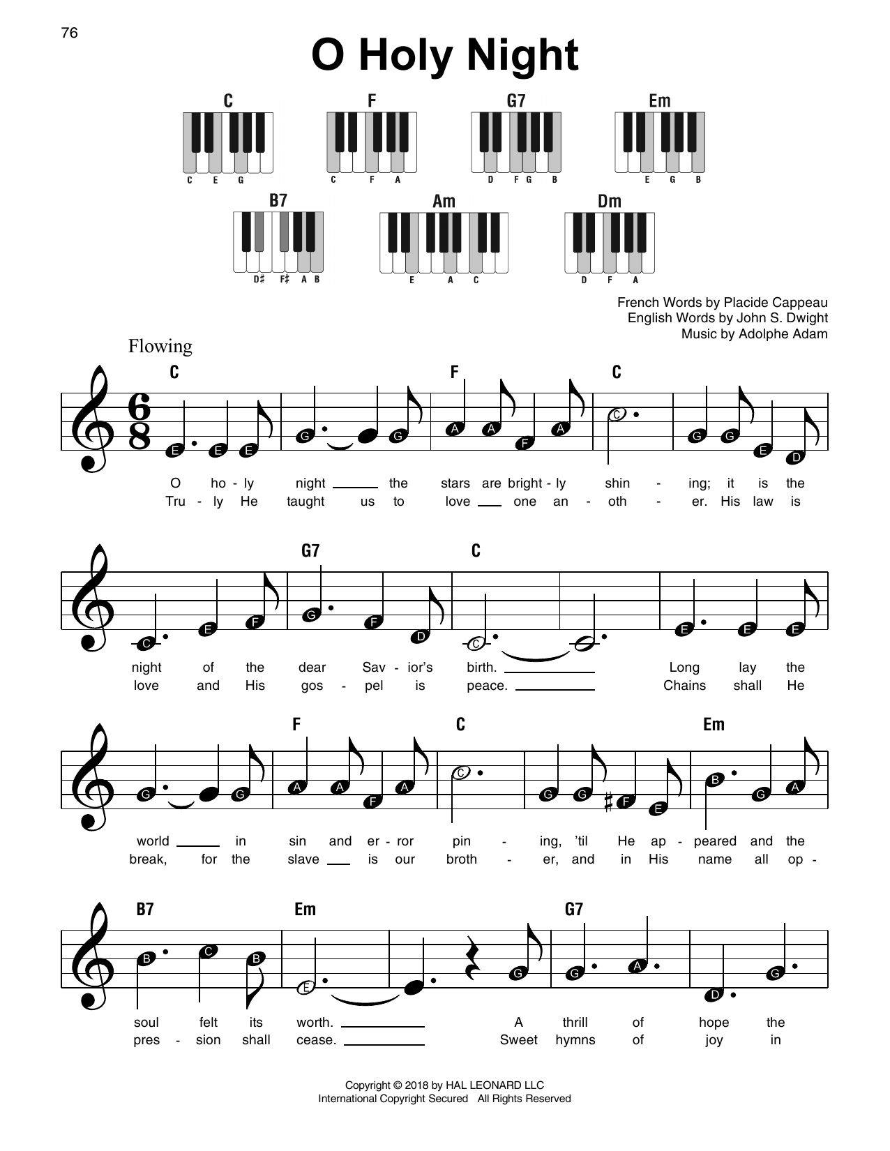Adolphe Adam O Holy Night Sheet Music Notes Download Printable PDF 