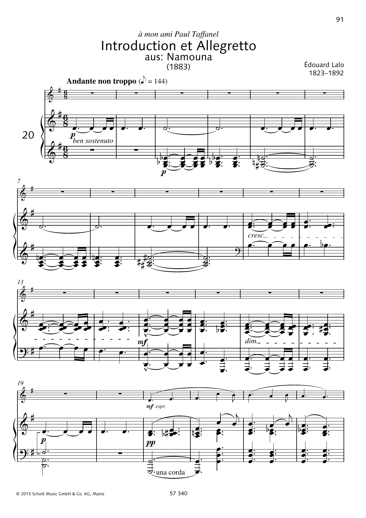 Download Àdouard Lalo Introduction et Allegretto Sheet Music and learn how to play Woodwind Solo PDF digital score in minutes