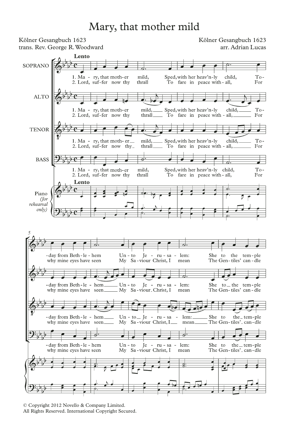 Download Adrian Lucas Mary, That Mother Mild Sheet Music and learn how to play SATB Choir PDF digital score in minutes