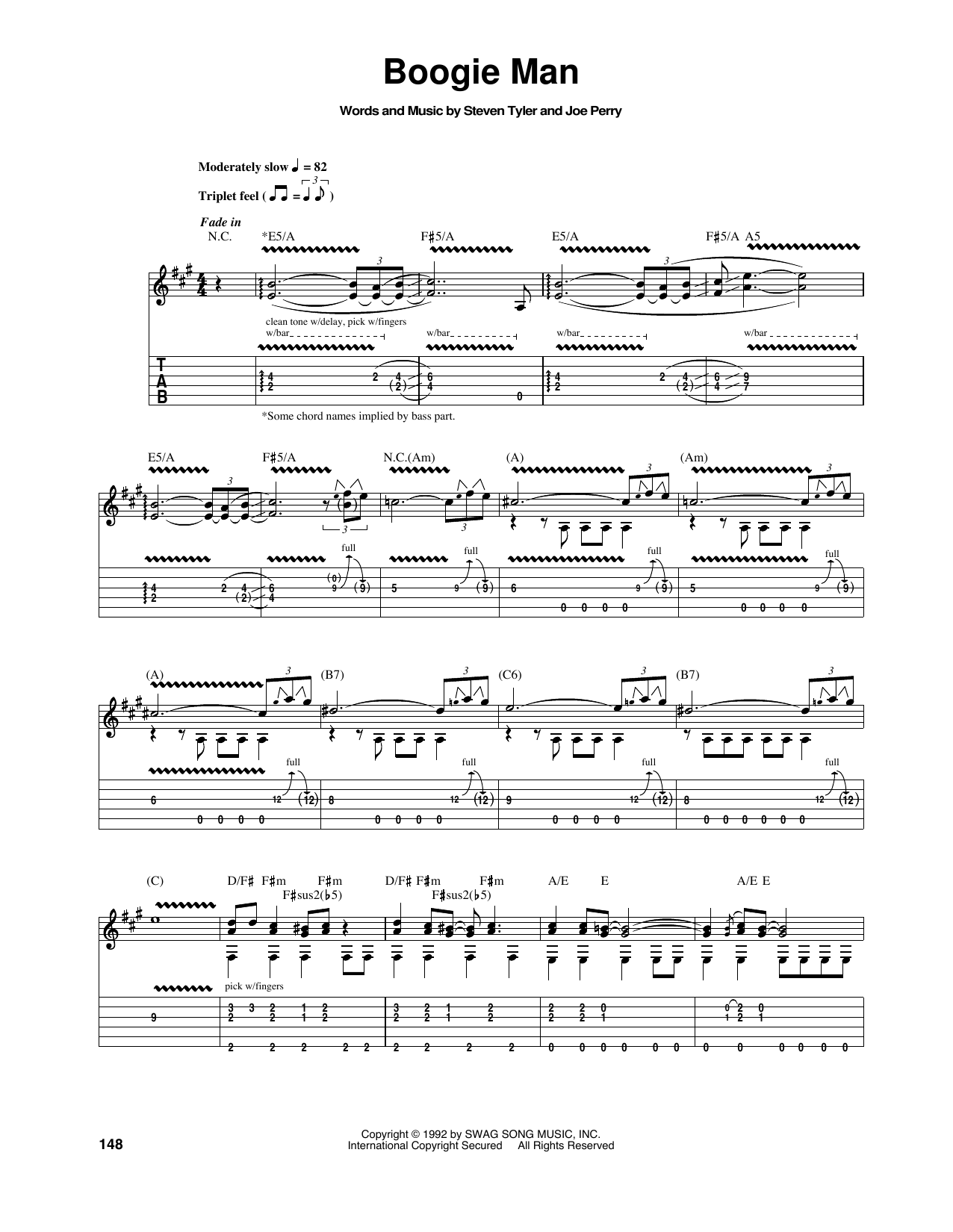 Download Aerosmith Boogie Man Sheet Music and learn how to play Guitar Tab PDF digital score in minutes