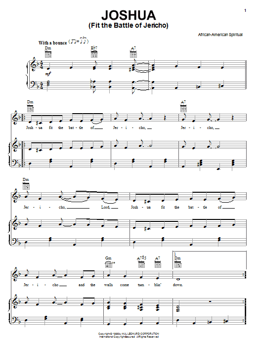 Download African-American Spiritual Joshua (Fit The Battle Of Jericho) Sheet Music and learn how to play Ocarina PDF digital score in minutes
