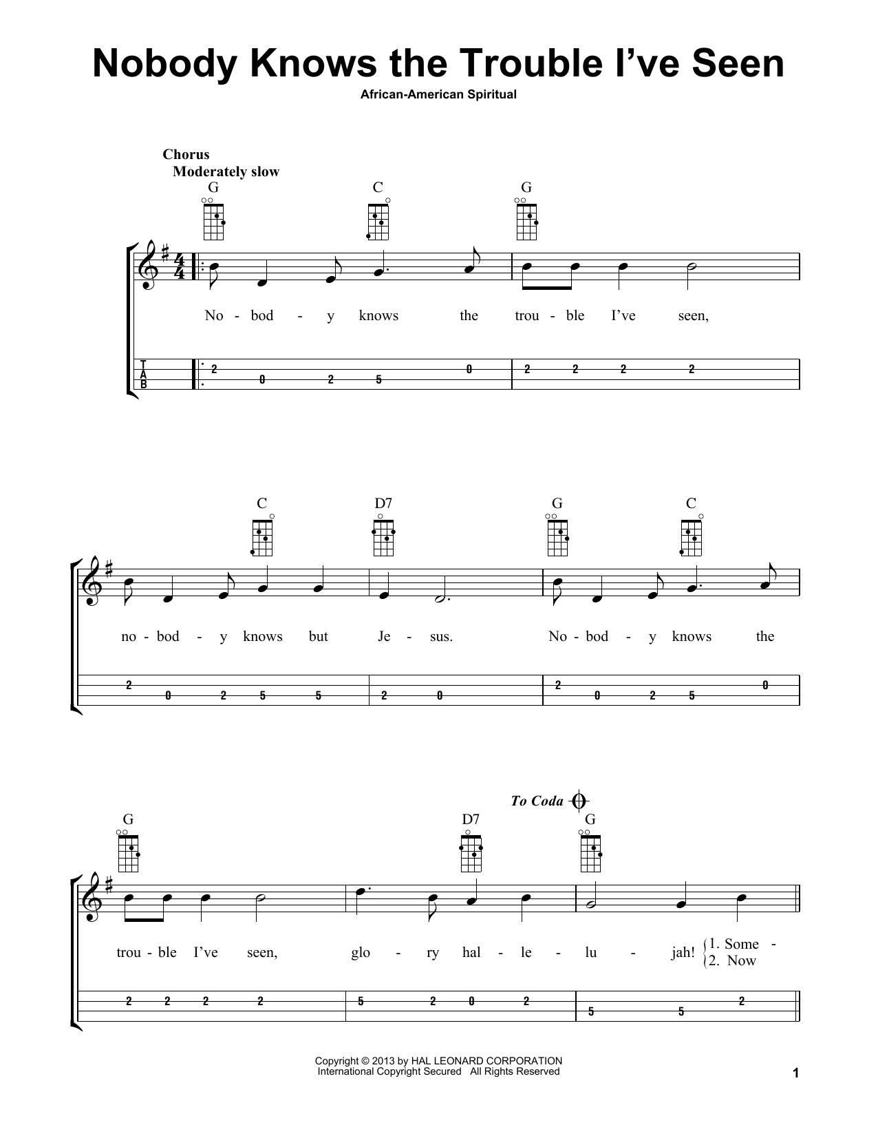 Download African American Spiritual Nobody Knows The Trouble I've Seen (arr. Bobby Westfall) Sheet Music and learn how to play Mandolin PDF digital score in minutes