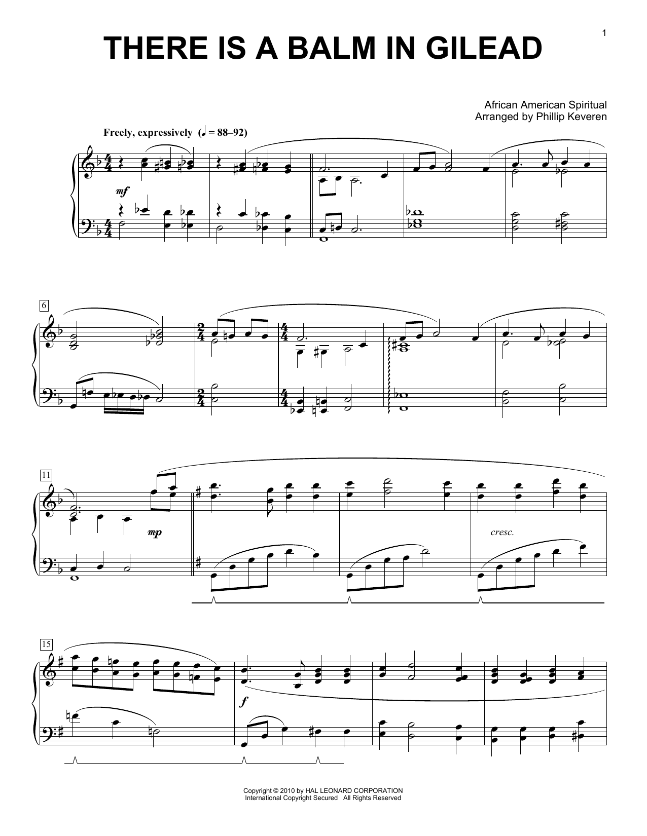 Download African-American Spiritual There Is A Balm In Gilead Sheet Music and learn how to play Piano PDF digital score in minutes