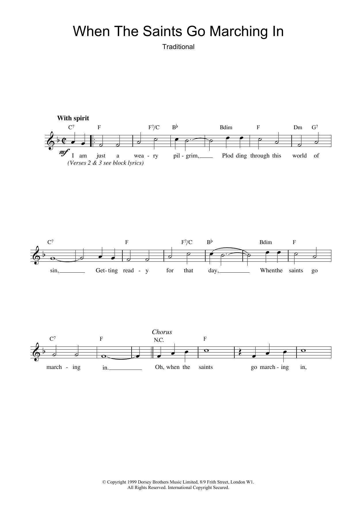 Download African-American Spiritual When The Saints Go Marching In Sheet Music and learn how to play Trumpet PDF digital score in minutes