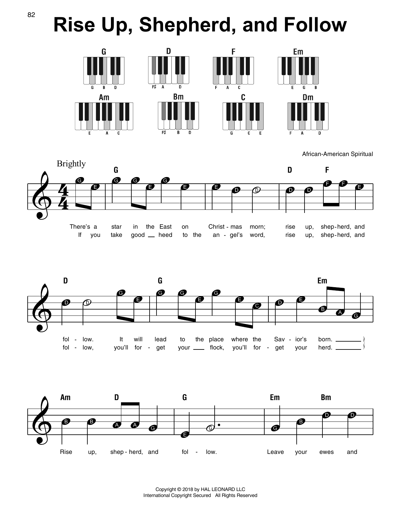 African American Spiritual Rise Up Shepherd And Follow Sheet Music 