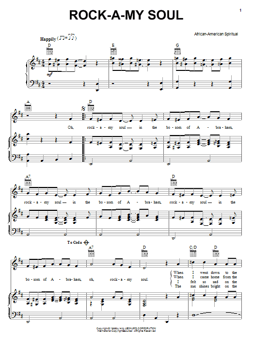 Download African-American Spiritual Sheet Music and learn how to play Piano, Vocal & Guitar (Right-Hand Melody) PDF score in minutes