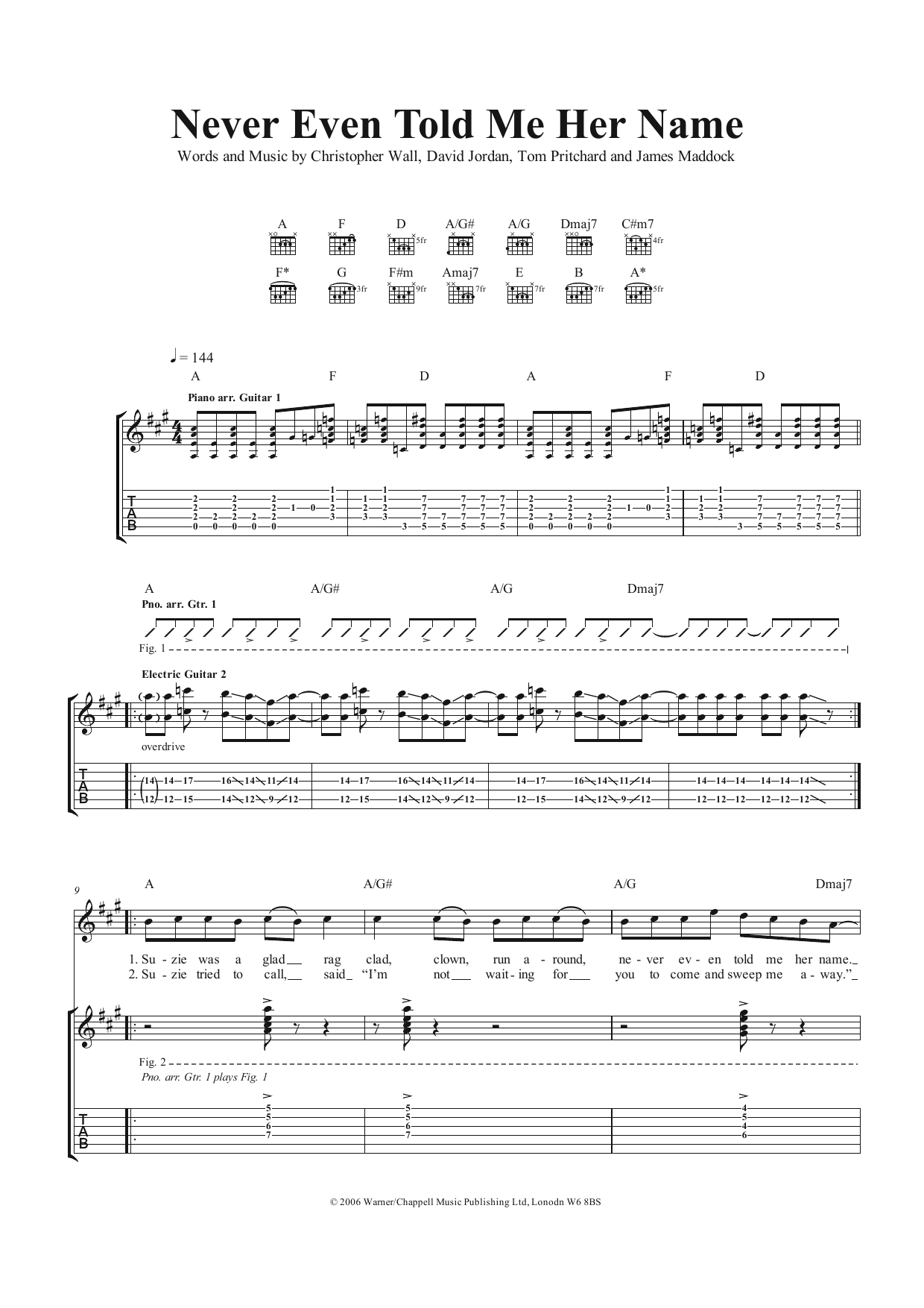 Download Air Traffic Never Even Told Me Her Name Sheet Music and learn how to play Guitar Tab PDF digital score in minutes