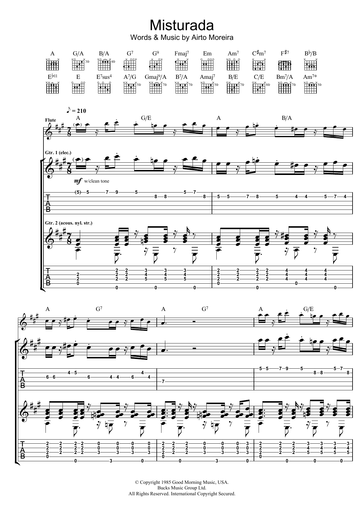Download Airto Moreira Misturada Sheet Music and learn how to play Guitar Tab PDF digital score in minutes