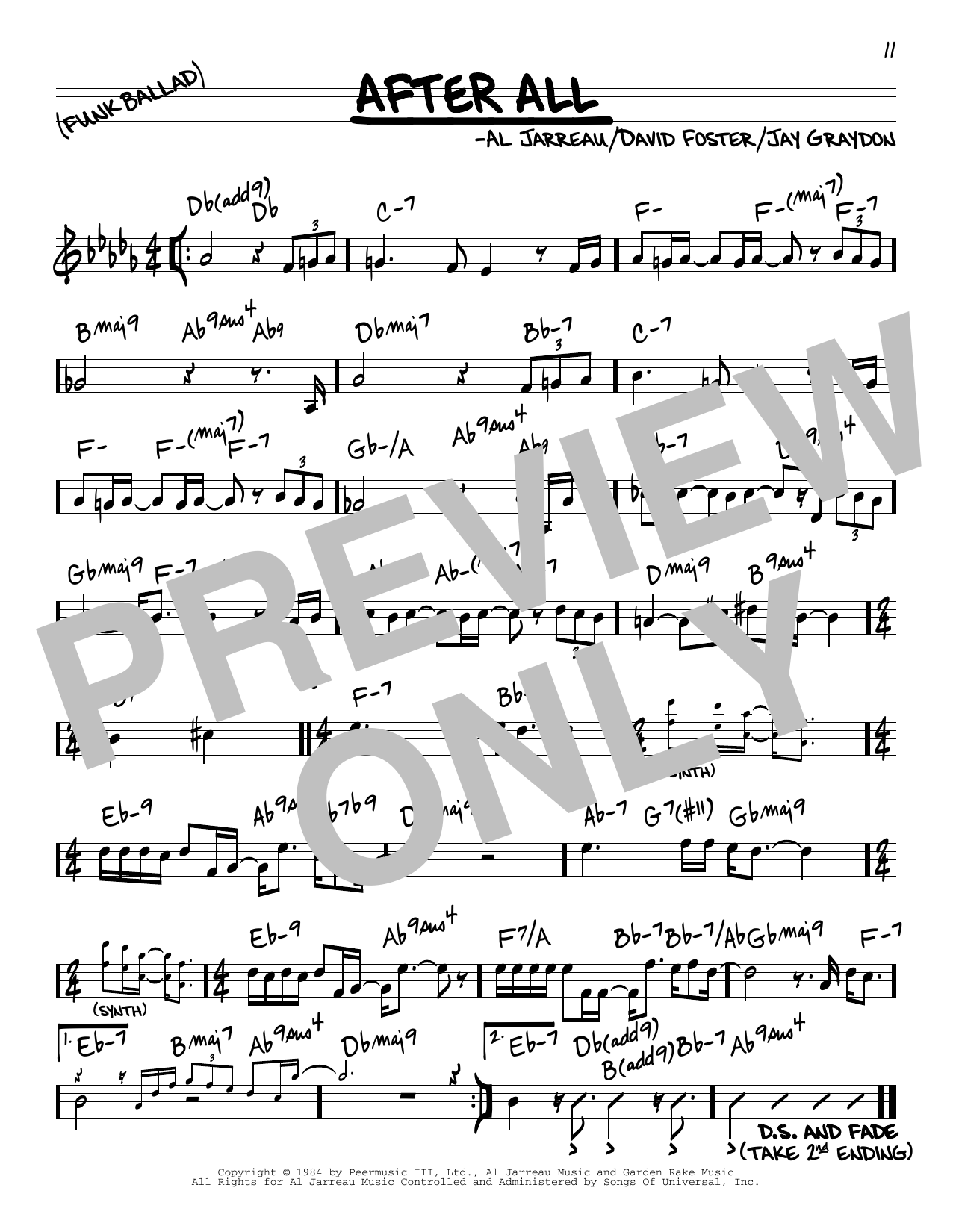 Download Al Jarreau After All Sheet Music and learn how to play Real Book – Melody & Chords PDF digital score in minutes