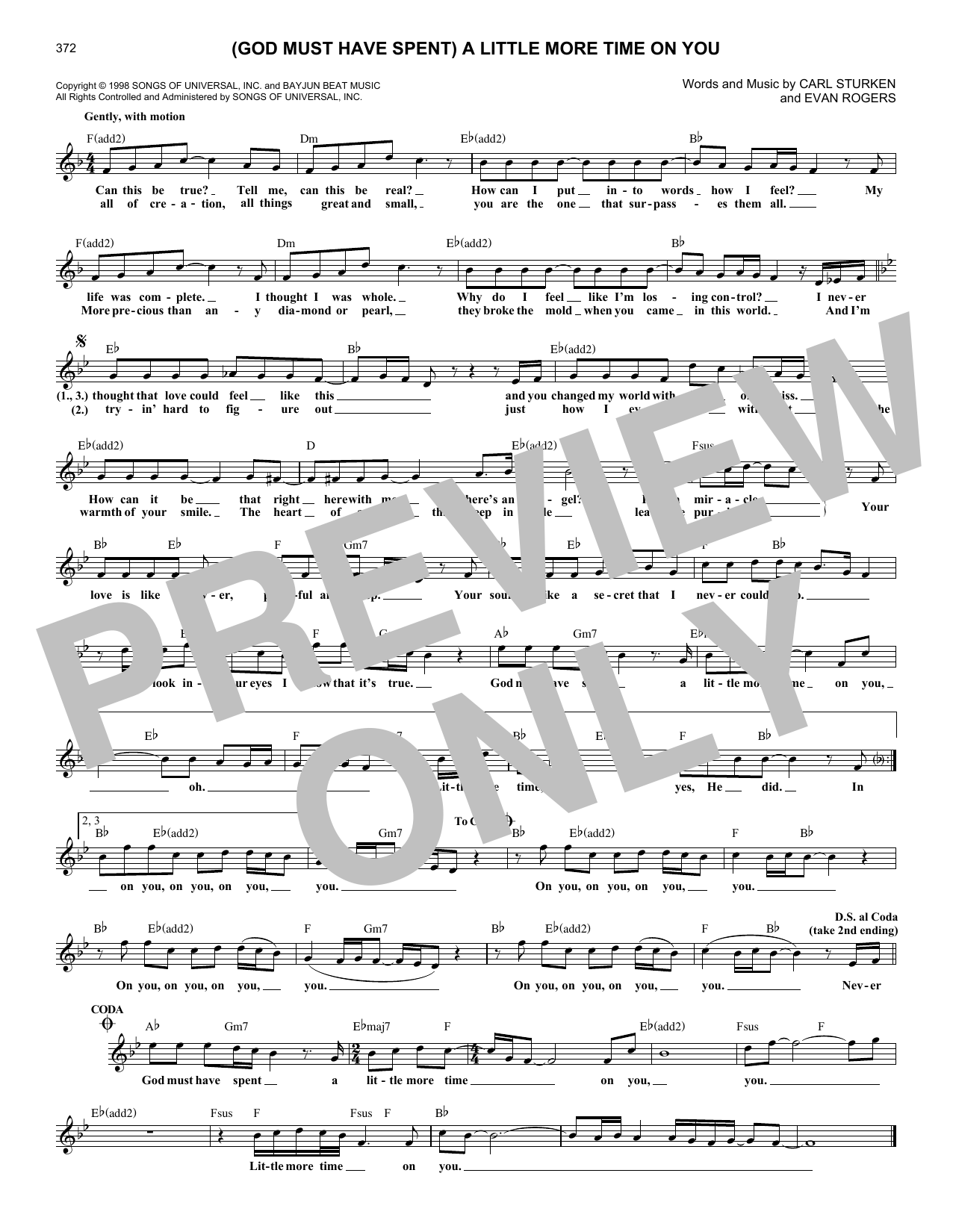 Download Alabama featuring 'N Sync (God Must Have Spent) A Little More Time On You Sheet Music and learn how to play Melody Line, Lyrics & Chords PDF digital score in minutes