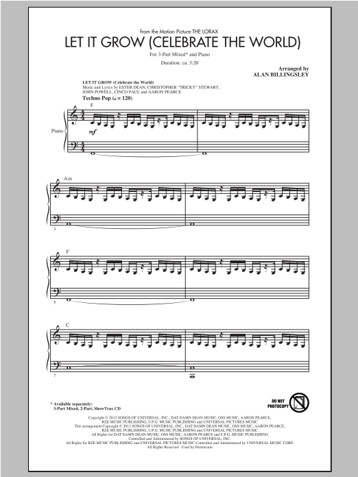 Download John Powell Let It Grow (Celebrate The World) (arr. Alan Billingsley) Sheet Music and learn how to play 2-Part Choir PDF digital score in minutes