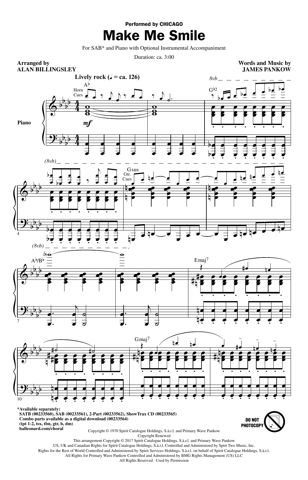 Download Alan Billingsley Make Me Smile Sheet Music and learn how to play 2-Part Choir PDF digital score in minutes