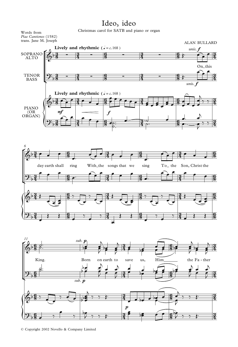Download Alan Bullard Ideo, Ideo Sheet Music and learn how to play Choir PDF digital score in minutes