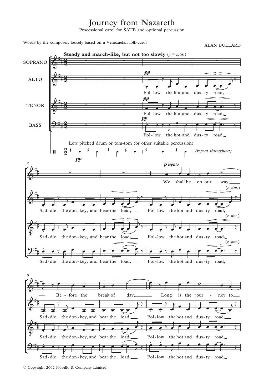 Download Alan Bullard Journey From Nazareth Sheet Music and learn how to play Choir PDF digital score in minutes
