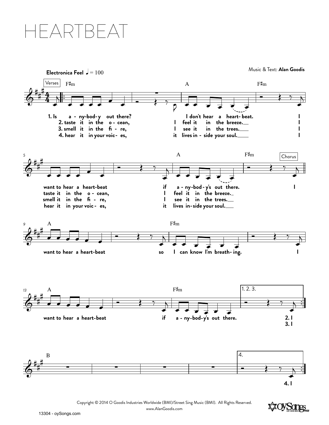 Download Alan Goodis Heartbeat Sheet Music and learn how to play Real Book – Melody, Lyrics & Chords PDF digital score in minutes