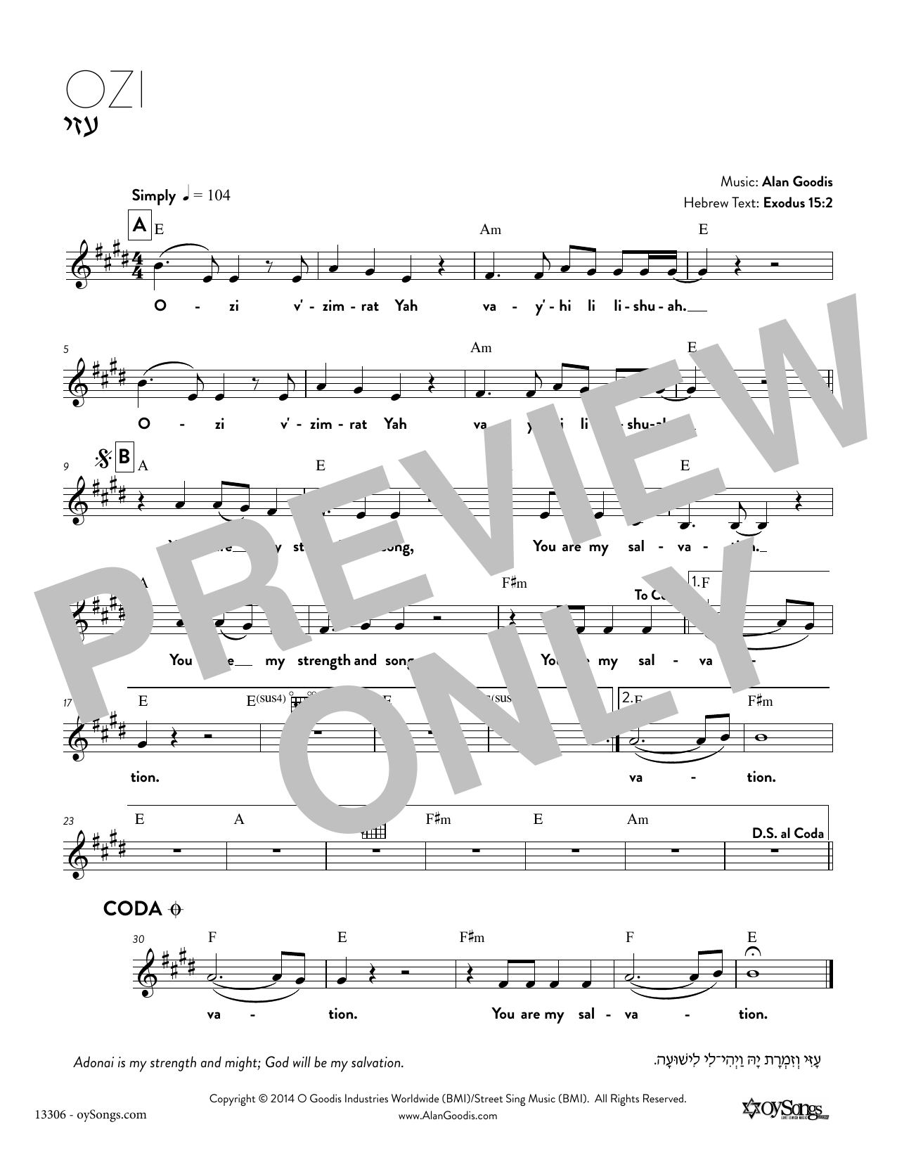 Download Alan Goodis Ozi Sheet Music and learn how to play Real Book – Melody, Lyrics & Chords PDF digital score in minutes
