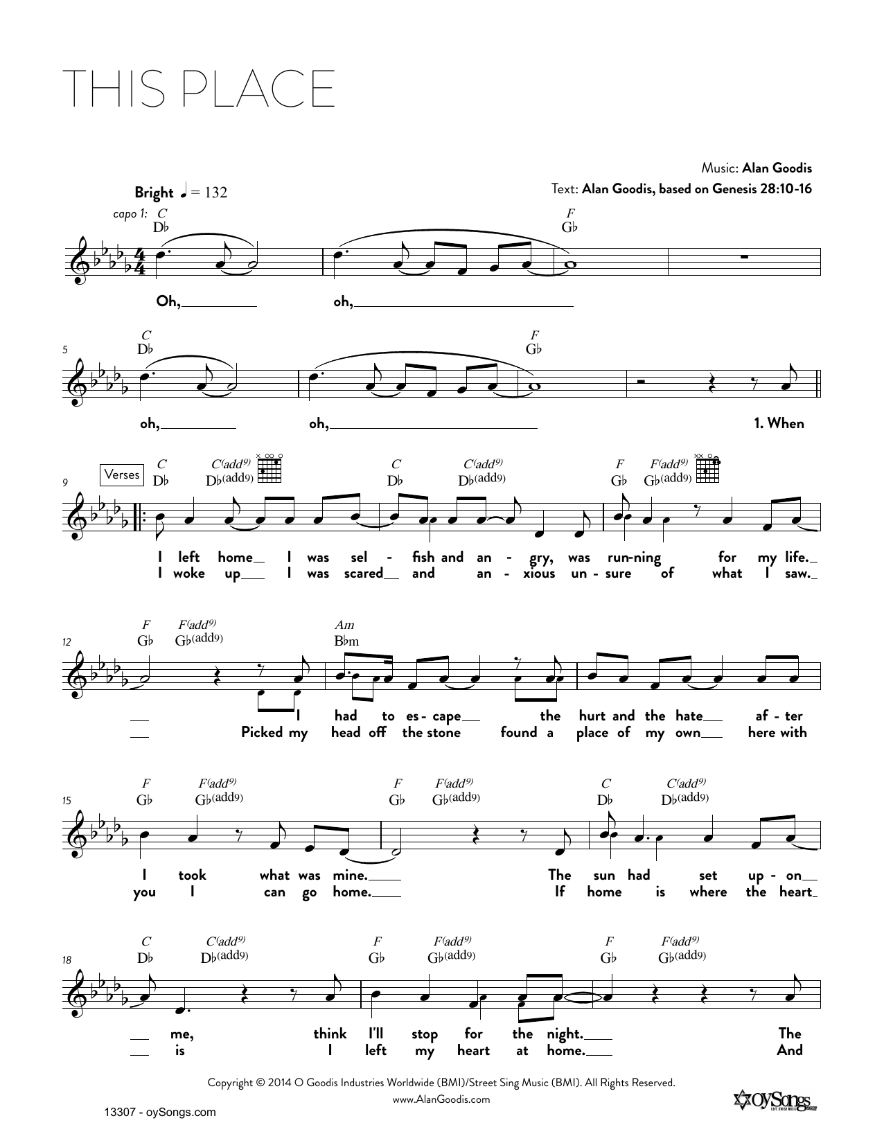 Download Alan Goodis This Place Sheet Music and learn how to play Real Book – Melody, Lyrics & Chords PDF digital score in minutes