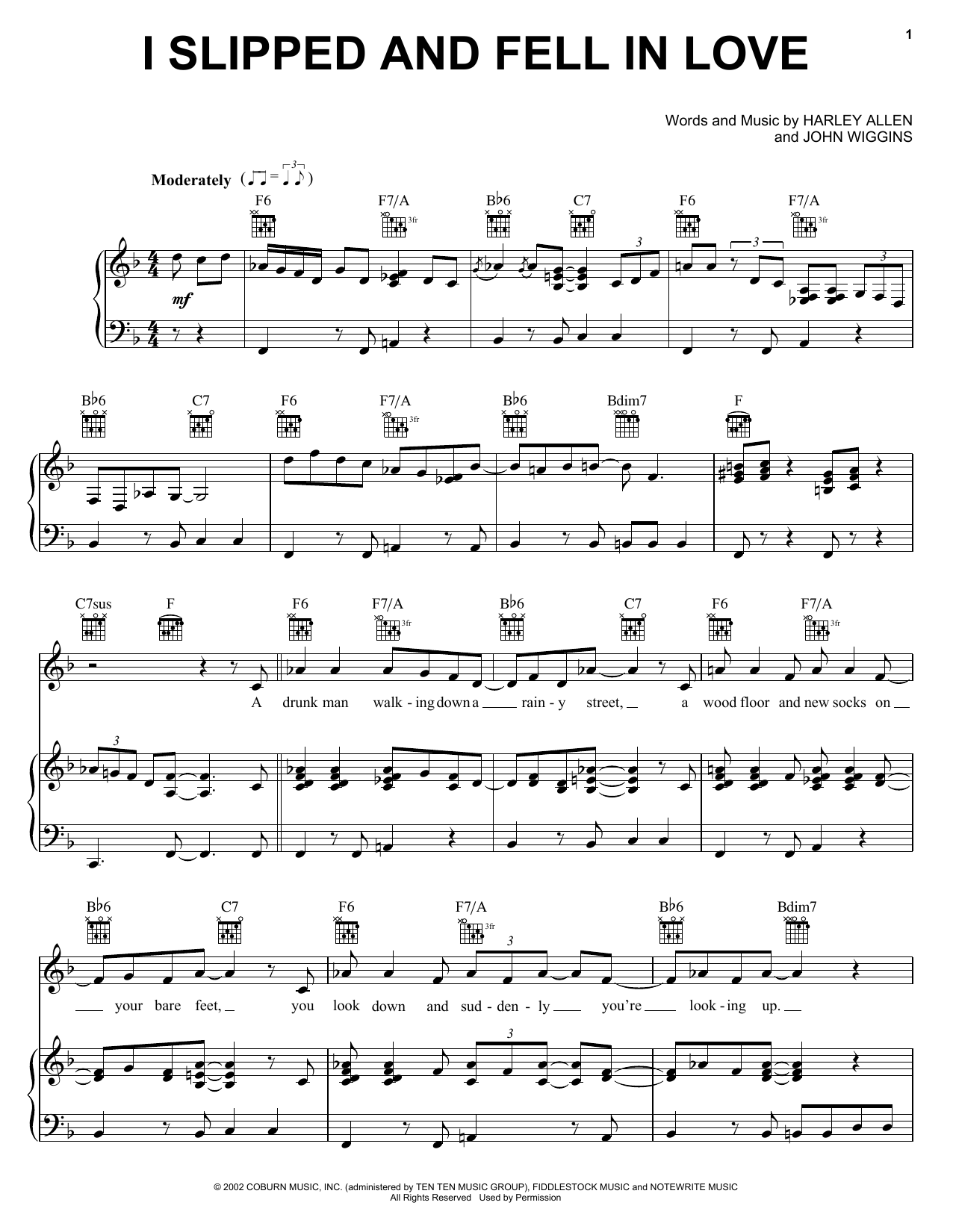 Download Alan Jackson I Slipped And Fell In Love Sheet Music and learn how to play Piano, Vocal & Guitar (Right-Hand Melody) PDF digital score in minutes