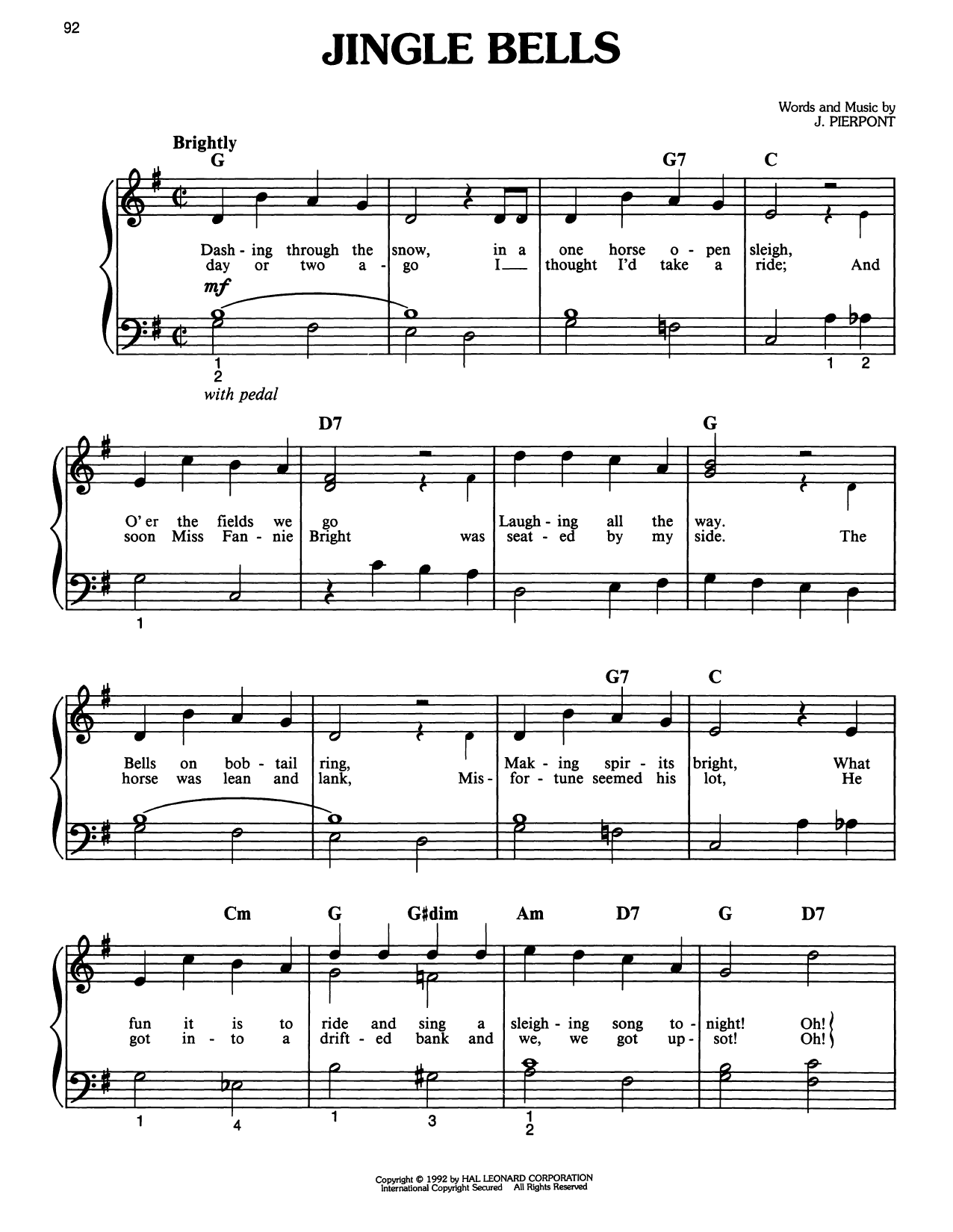 Download Alan Jackson Jingle Bells Sheet Music and learn how to play Easy Piano PDF digital score in minutes