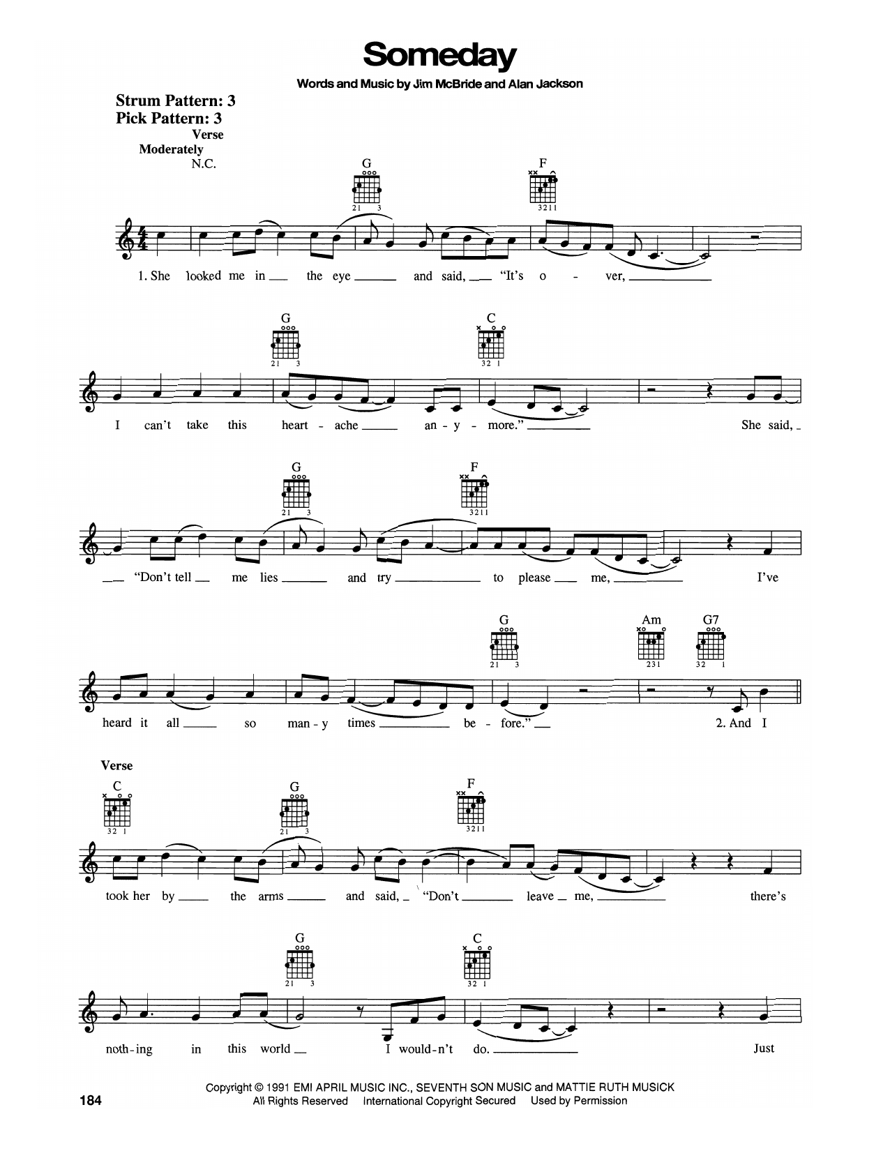 Download Alan Jackson Someday Sheet Music and learn how to play Easy Guitar PDF digital score in minutes