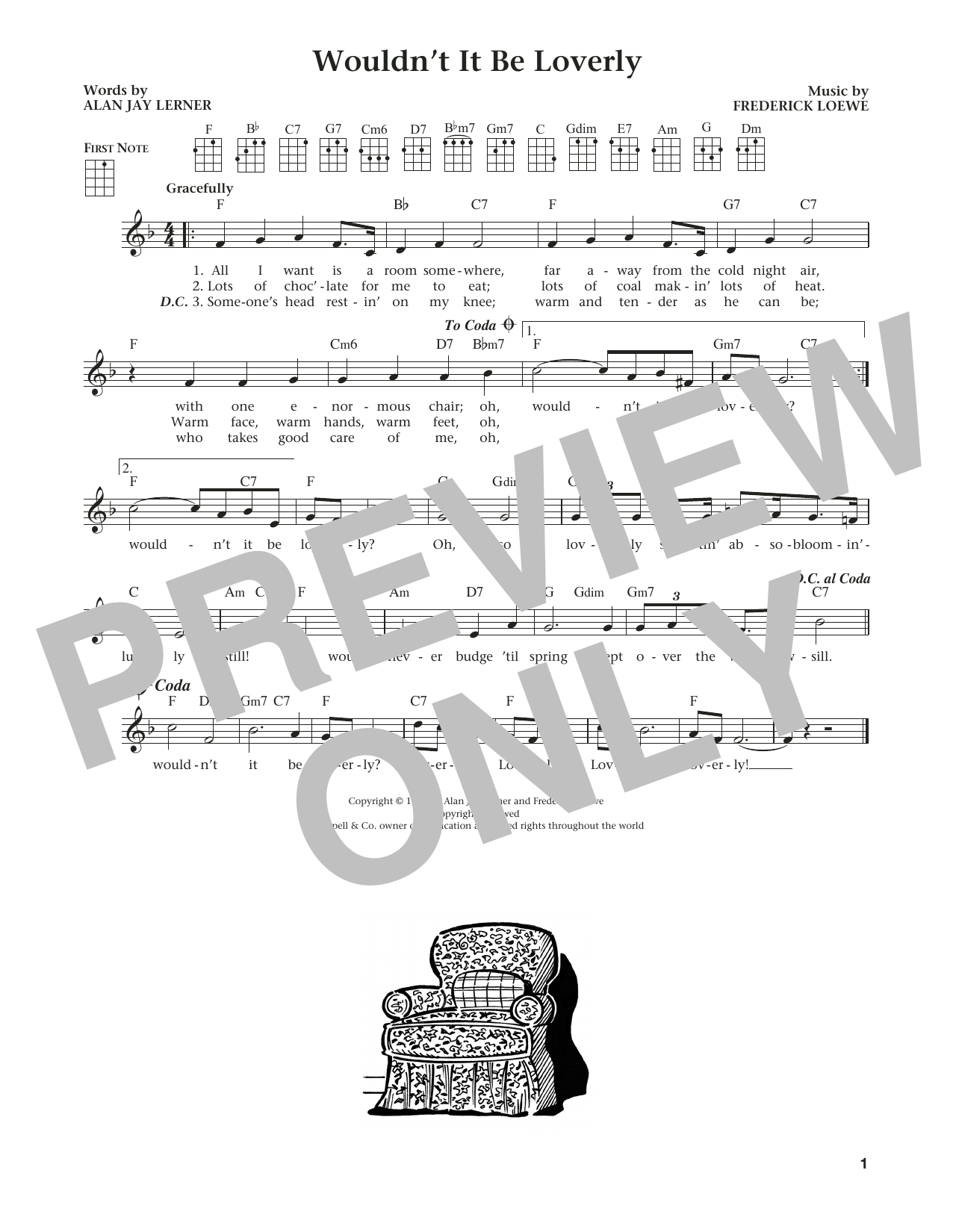 Download Alan Jay Lerner Wouldn't It Be Loverly Sheet Music and learn how to play Ukulele PDF digital score in minutes