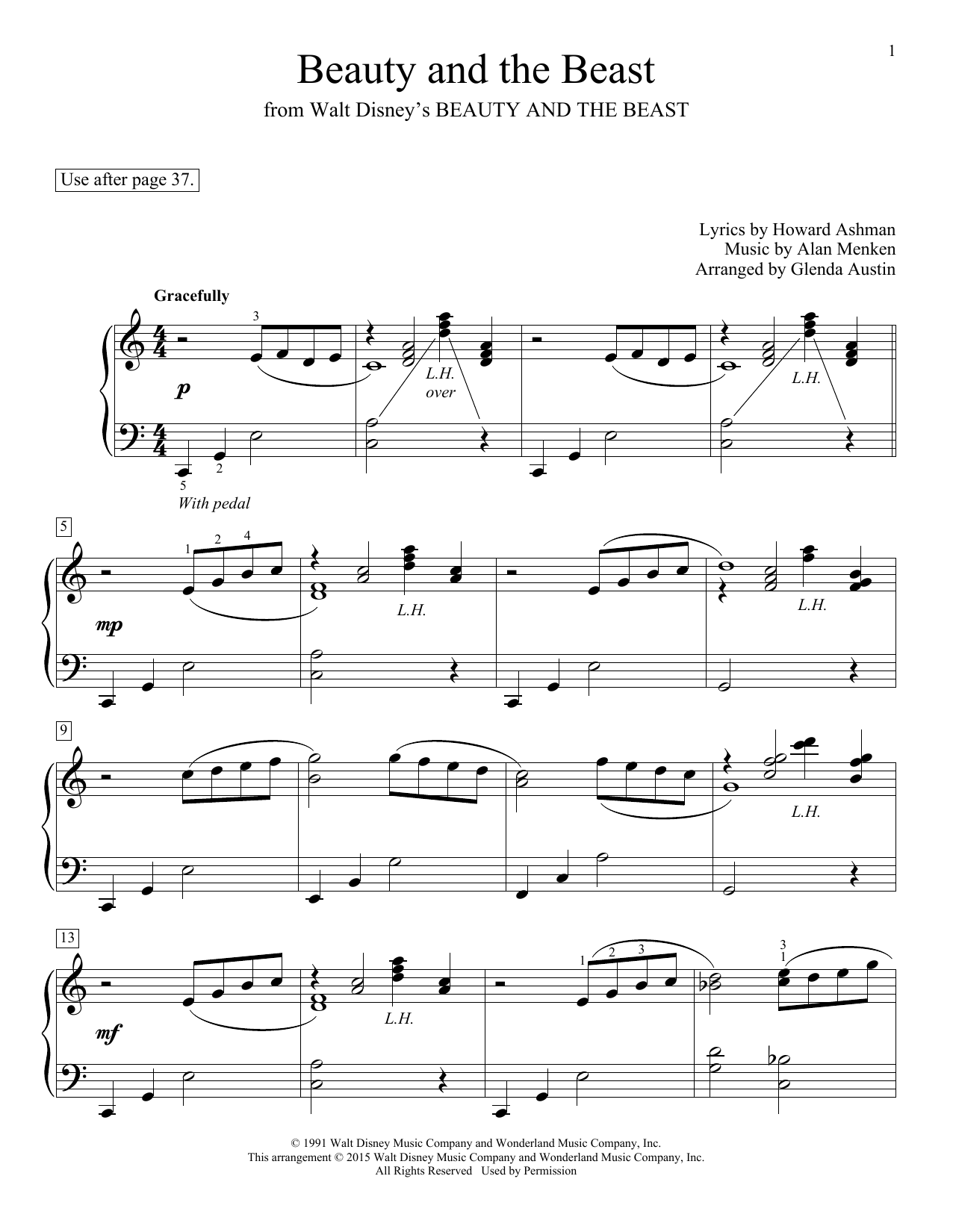 Download Celine Dion & Peabo Bryson Beauty And The Beast Sheet Music and learn how to play Easy Piano PDF digital score in minutes