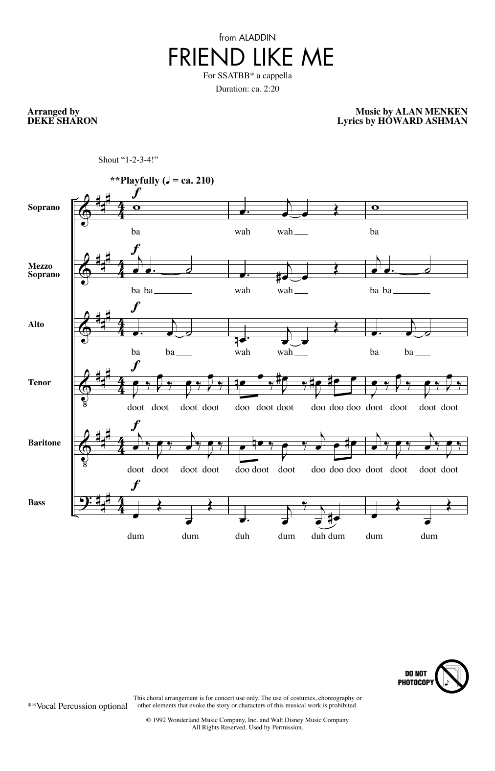 Download Alan Menken Friend Like Me (from Aladdin) (arr. Deke Sharon) Sheet Music and learn how to play SATB Choir PDF digital score in minutes