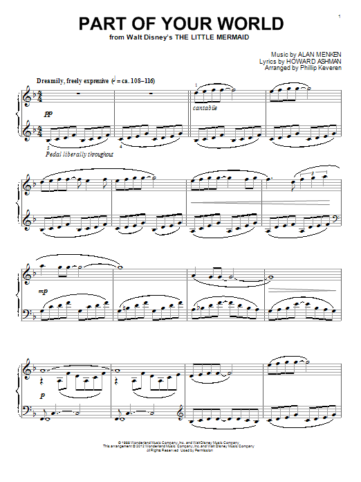 Download Phillip Keveren Part Of Your World Sheet Music and learn how to play Piano PDF digital score in minutes