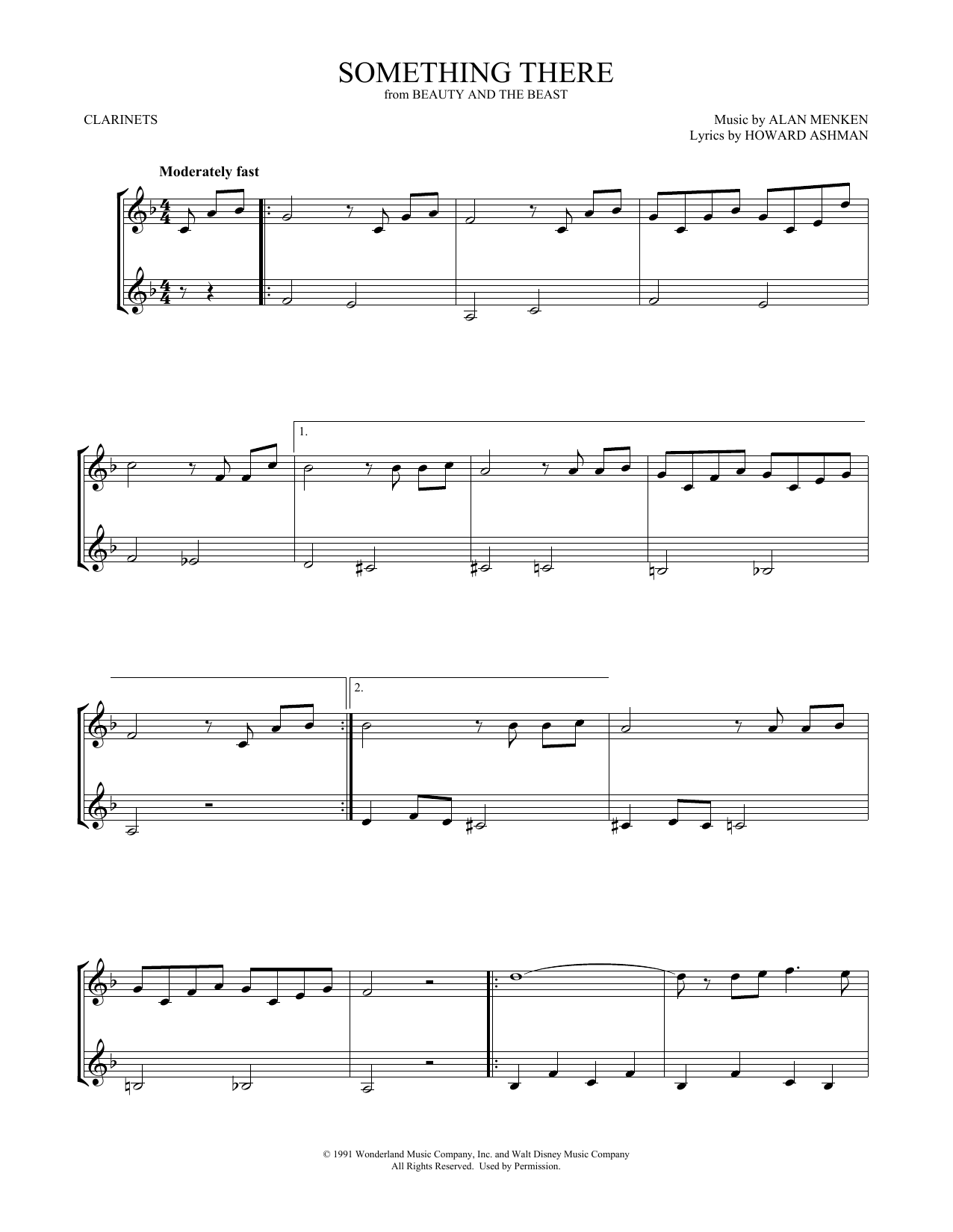Download Beauty and the Beast Cast Something There (from Beauty and the Beast) (arr. Mark Phillips) Sheet Music and learn how to play Alto Sax Duet PDF digital score in minutes