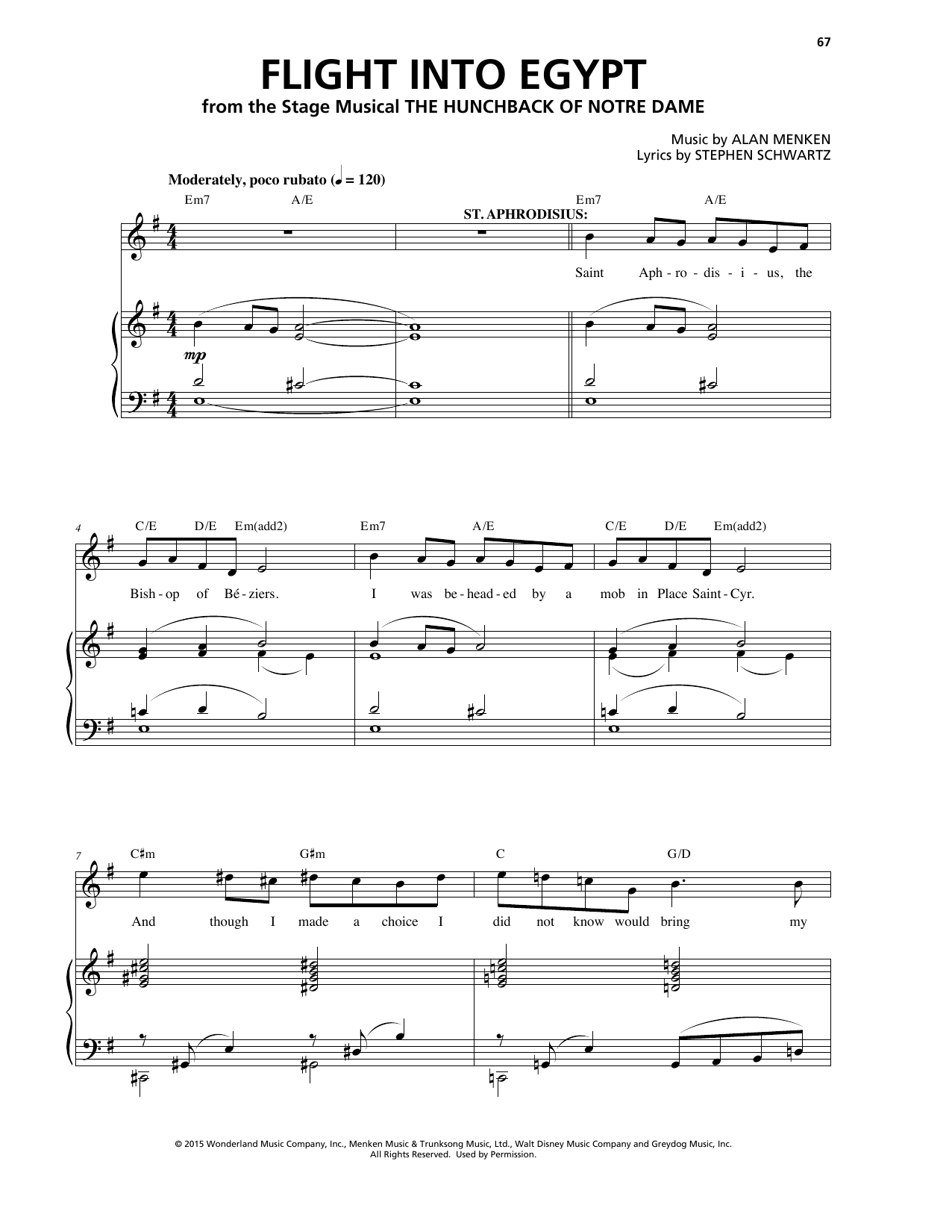 Download Alan Menken Flight Into Egypt Sheet Music and learn how to play Piano & Vocal PDF digital score in minutes